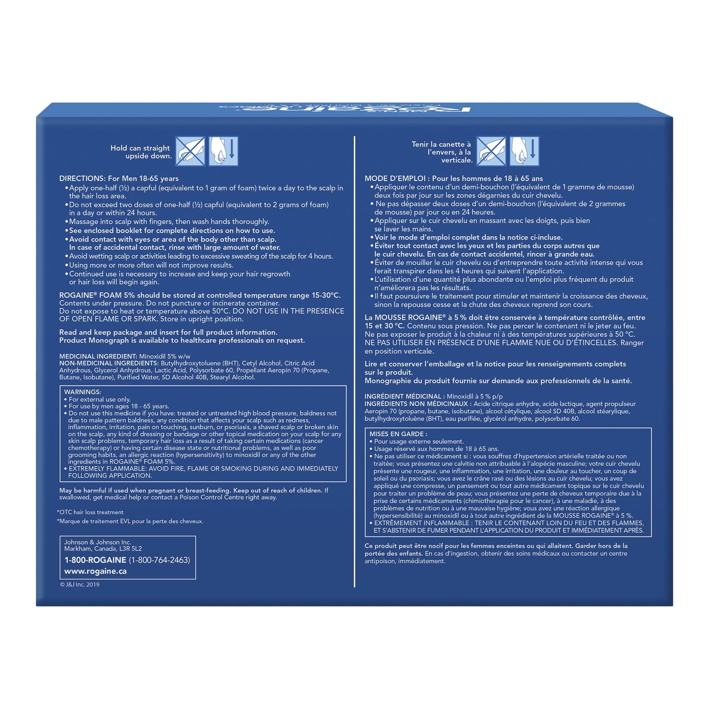 Rogaine Men's Hair Regrowth Foam with 5% Minoxidil, 6 x 60 g - image 2