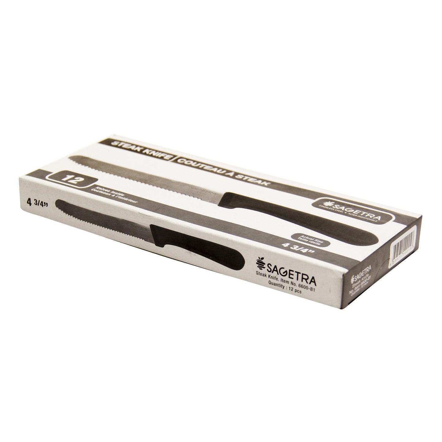 Sagetra 12 cm (4¾ in) Stanless-steel Steak Knives with Plastic Handles, Pack of 12 - image 2