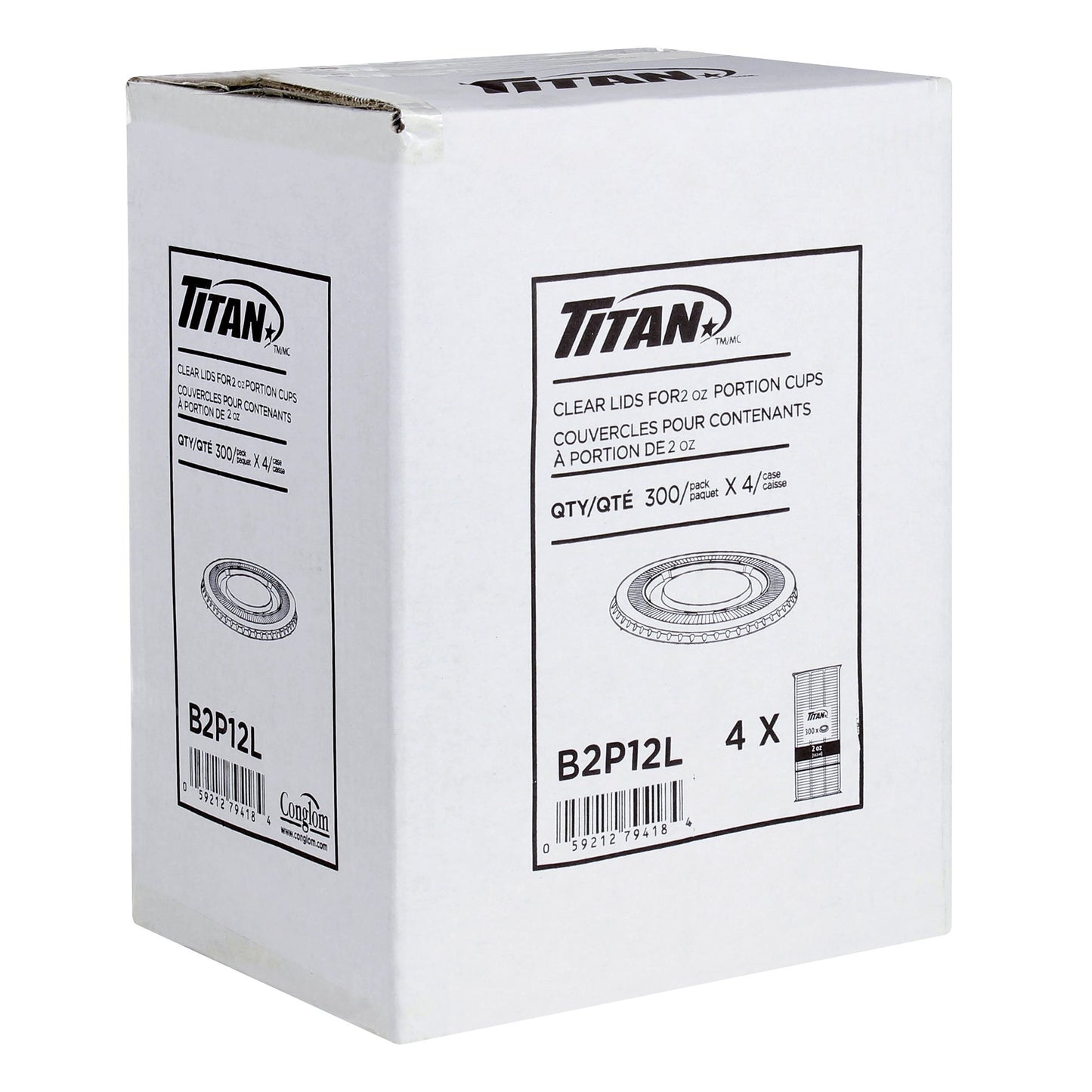 Titan Clear Plastic Lid for 2 oz Portion Cups, 4 packs of 300 - image 3