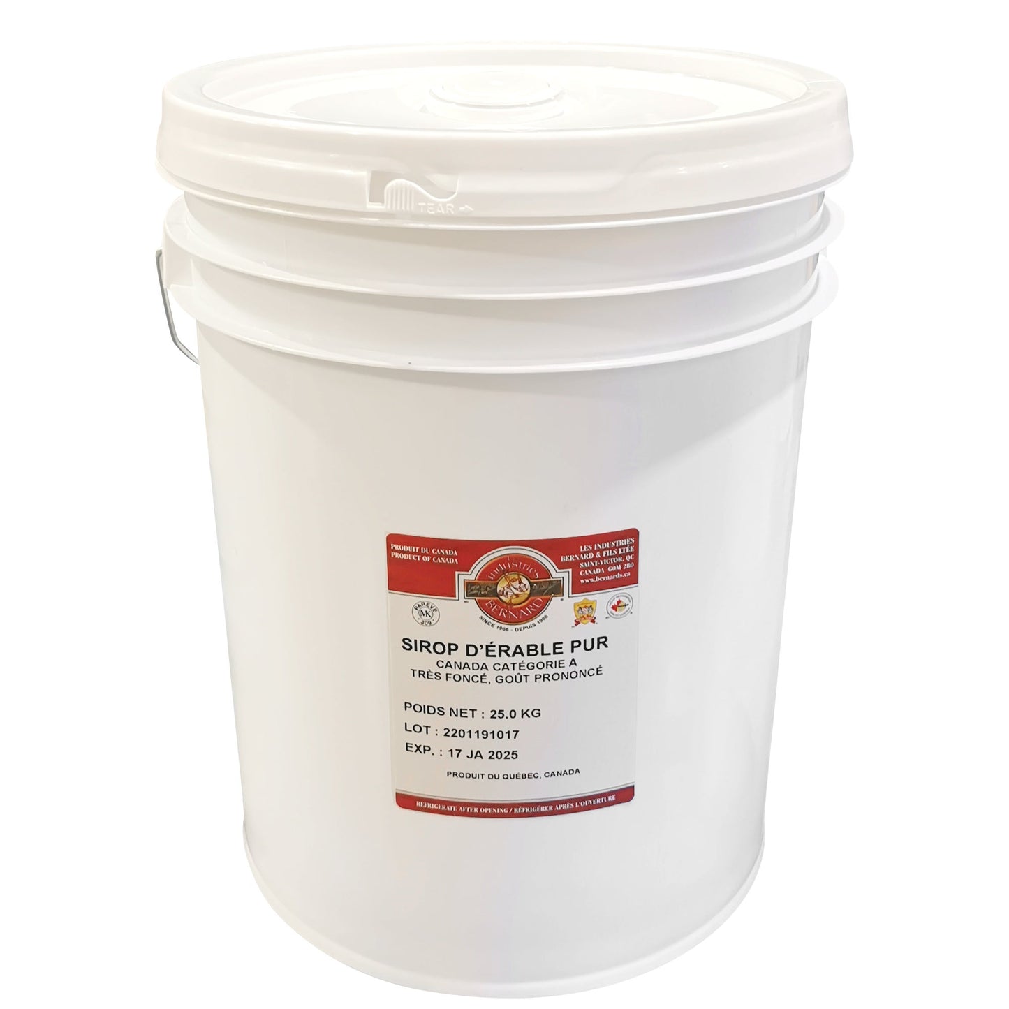 Bernard Pure Canada Grade A Very Dark Maple Syrup, 18.9 L - image 1