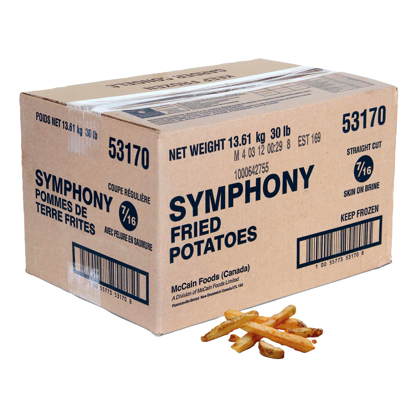Symphony Frozen Skin-on 7/16-in Straight-cut Fries, 6 × 2.27 kg - image 1