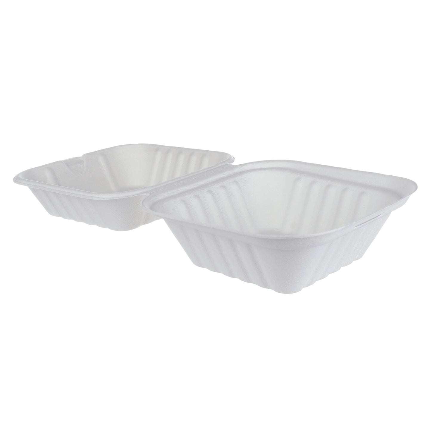 iEco Hinged Bagasse Container 6 in × 6 in, 5 packs of 50 - image 3
