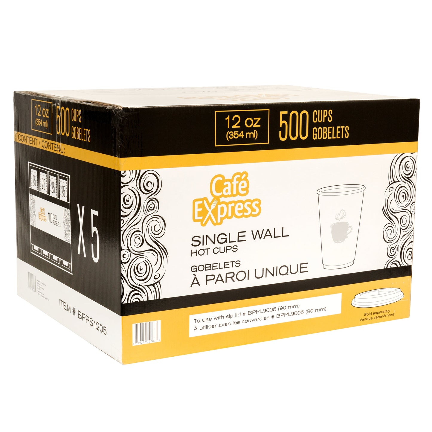 Café Express Single Wall 12-oz Hot Cups, 5 packs of 100 - image 4