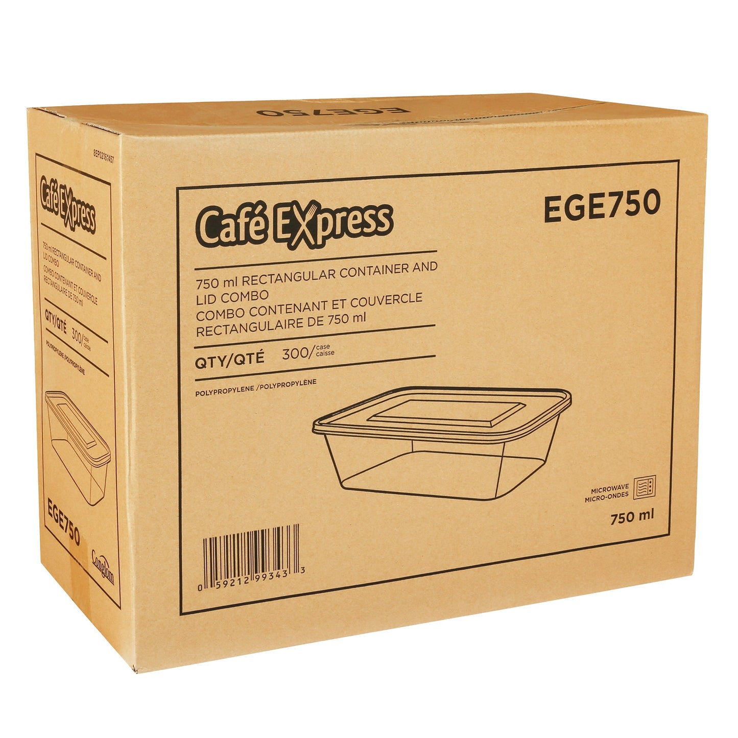 Café Express 750 mL Rectangular Containers with Lids, Pack of 300 - image 2