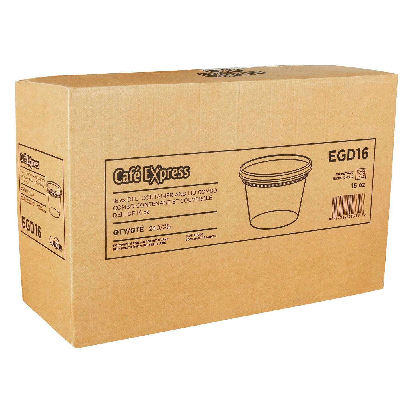 Café Express 16-oz Deli Containers with Lids, Pack of 240 - image 2