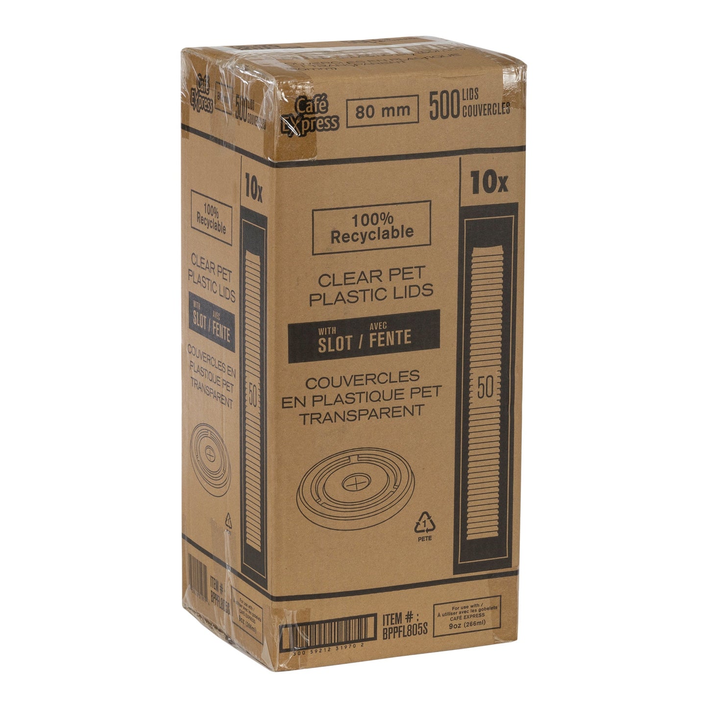 Café Express 80 mm PET Lids for 9 oz Cold Cups, Pack of 500 - image 3