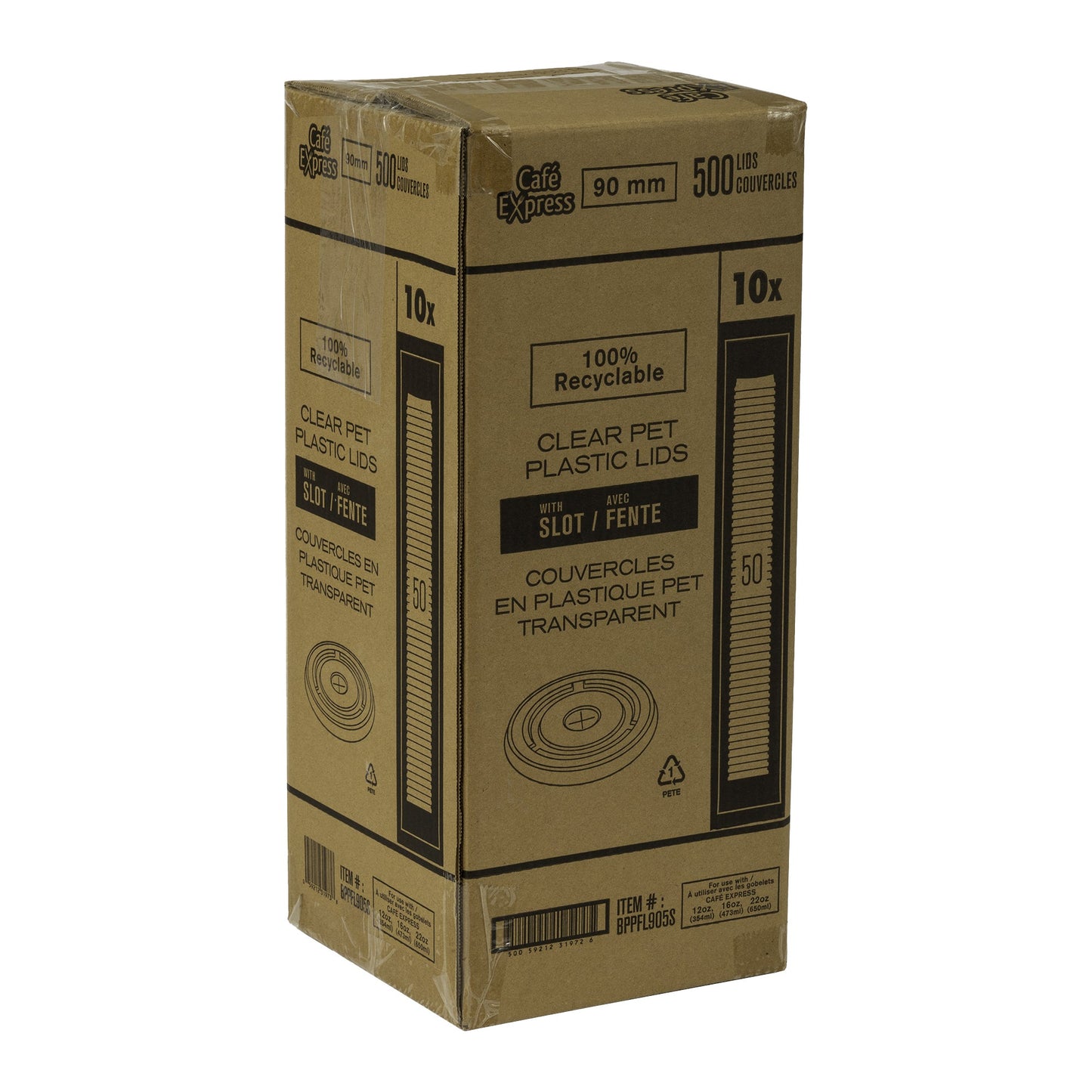 Café Express 90 mm PET Lids for 12 & 16 oz Cold Cups, Pack of 500 - image 2