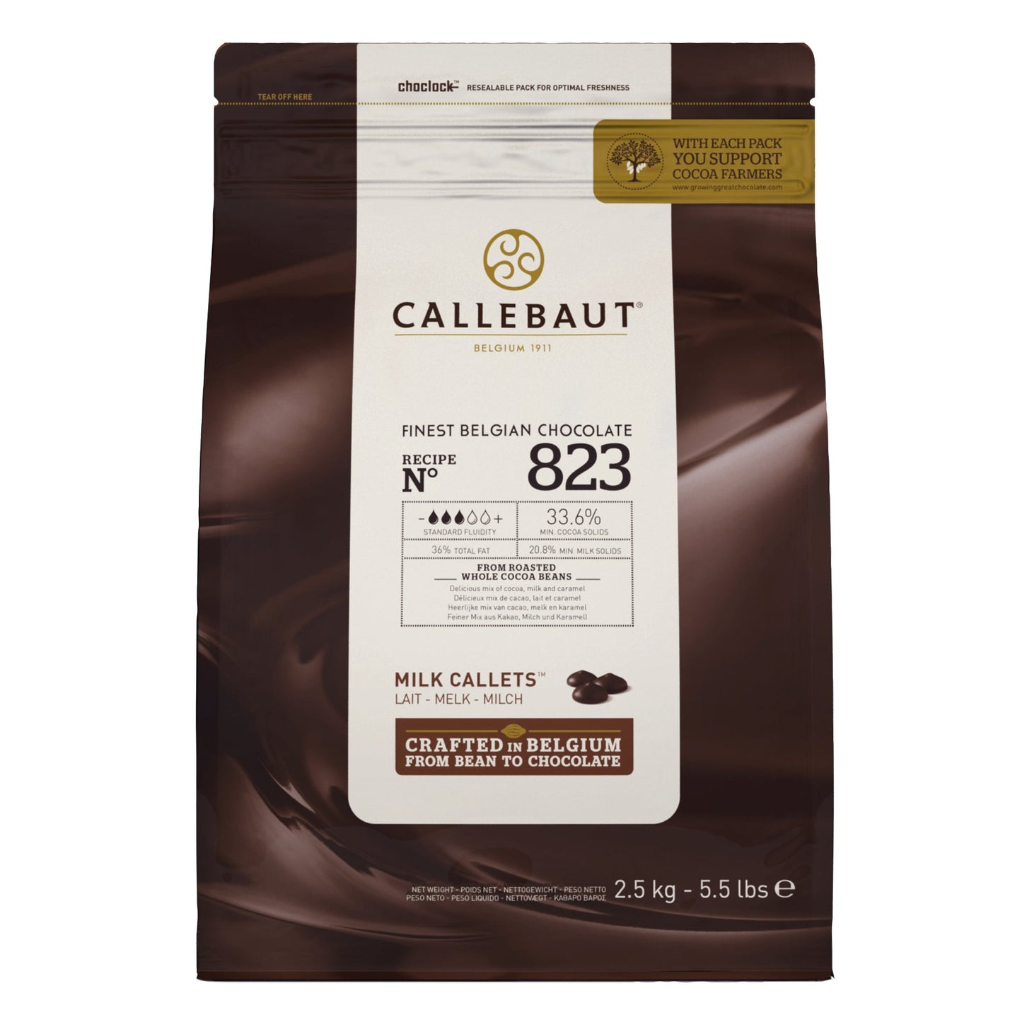Callebaut Milk Callets 33.6% Chocolate, 2.5 kg - image 1