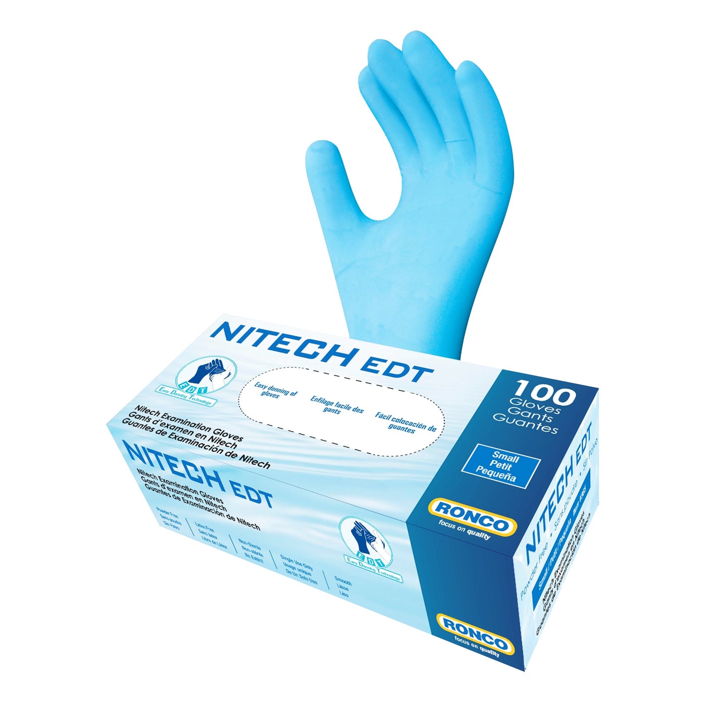 Ronco Nitech EDT® Medium Examination Gloves, 4 packs of 100 - image 2