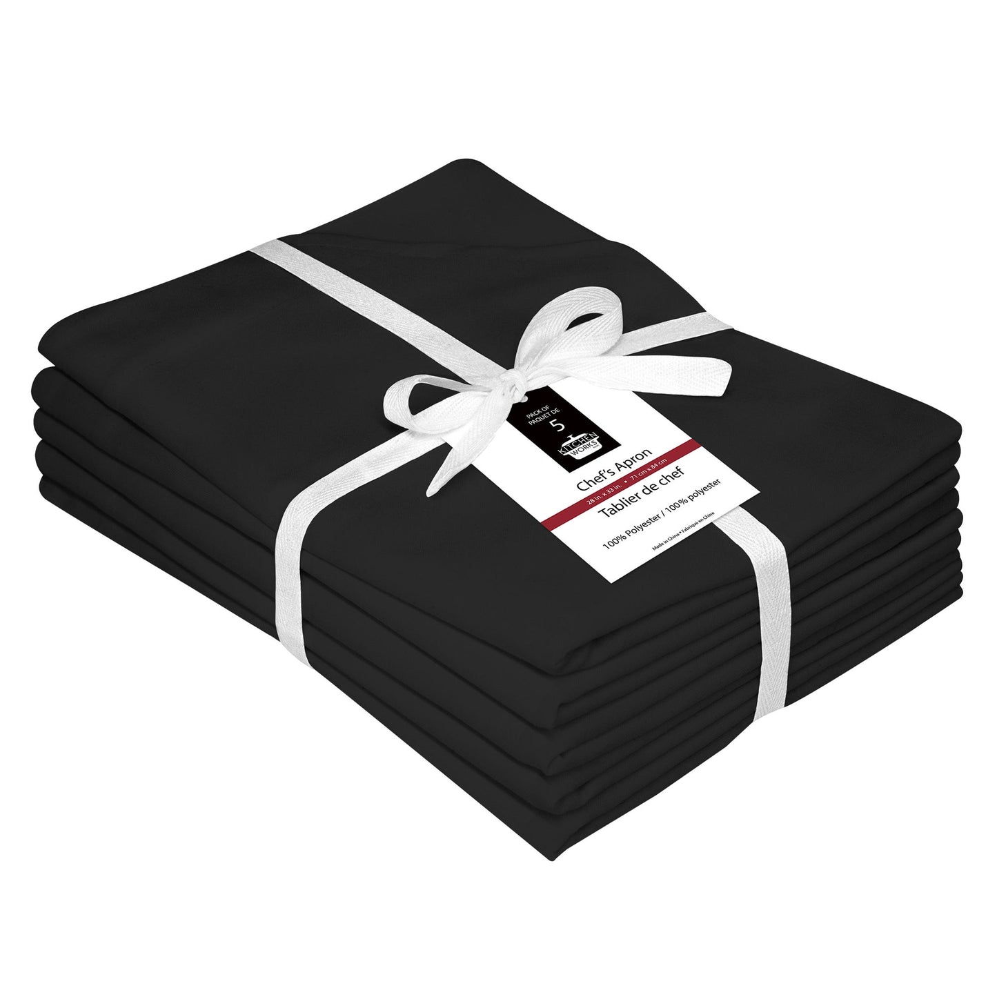 Chef's Black Aprons, Pack of 5 - image 2