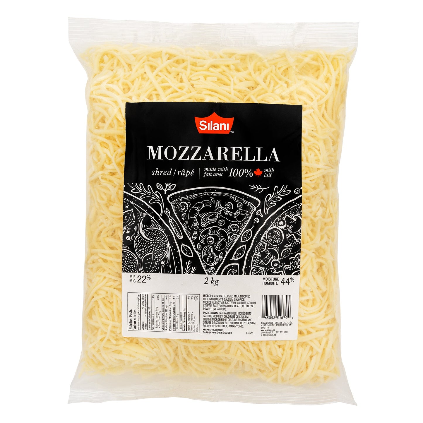 Silani Mozzarella Shred, 2 kg - image 1