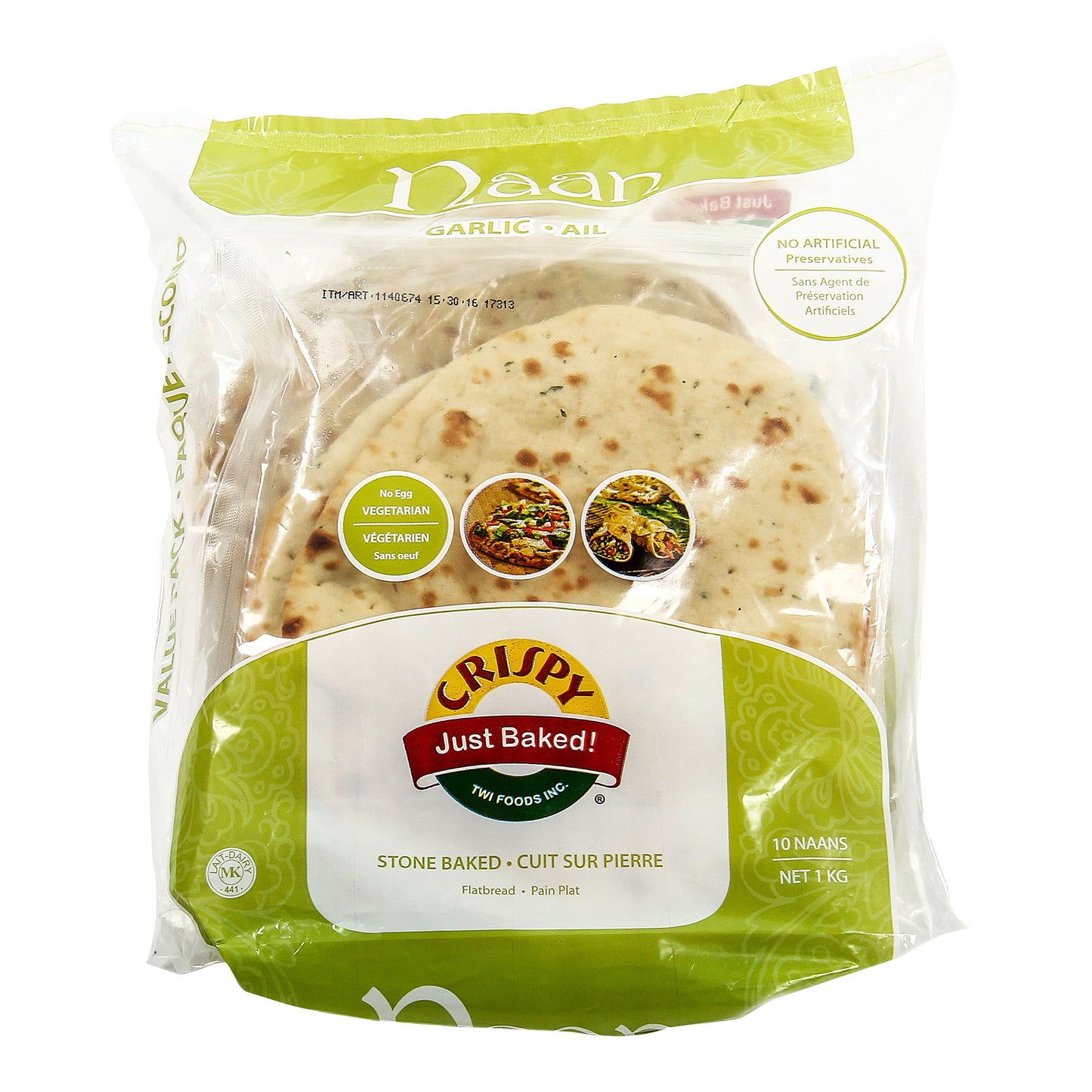 Crispy Garlic Naan, 2 × 500 g - image 1