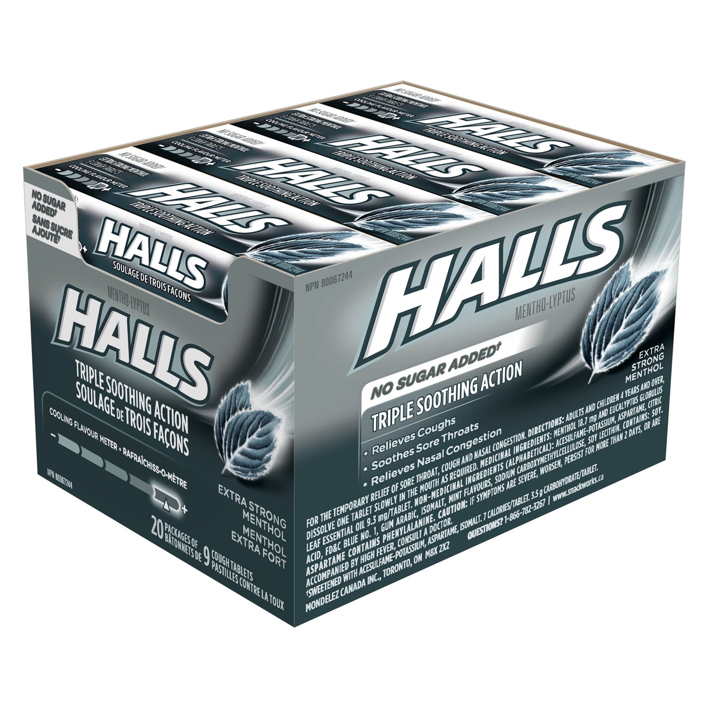 HALLS Mentho-Lyptus Extra Strong Cough Drops, 20 packs of 9 - image 2