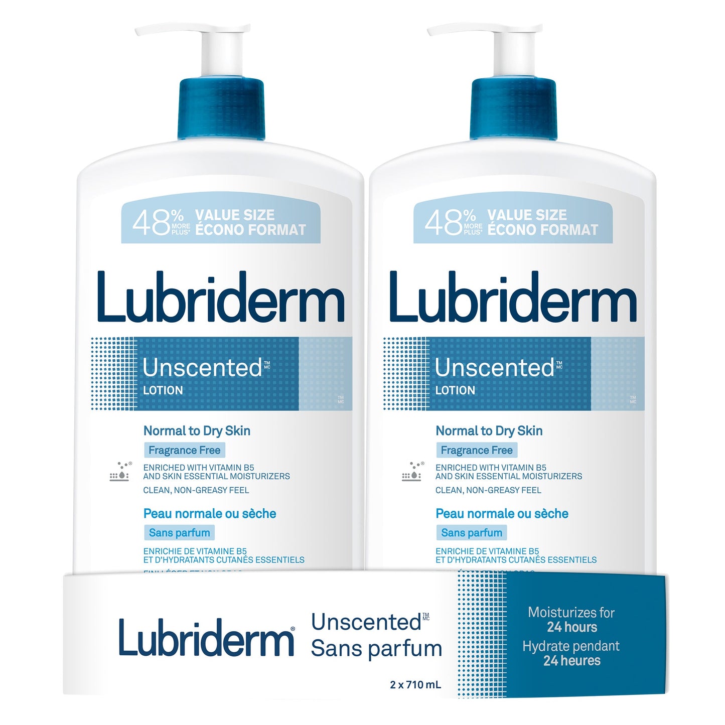 Lubriderm Unscented Lotion, 2 packs of 710 mL - image 1