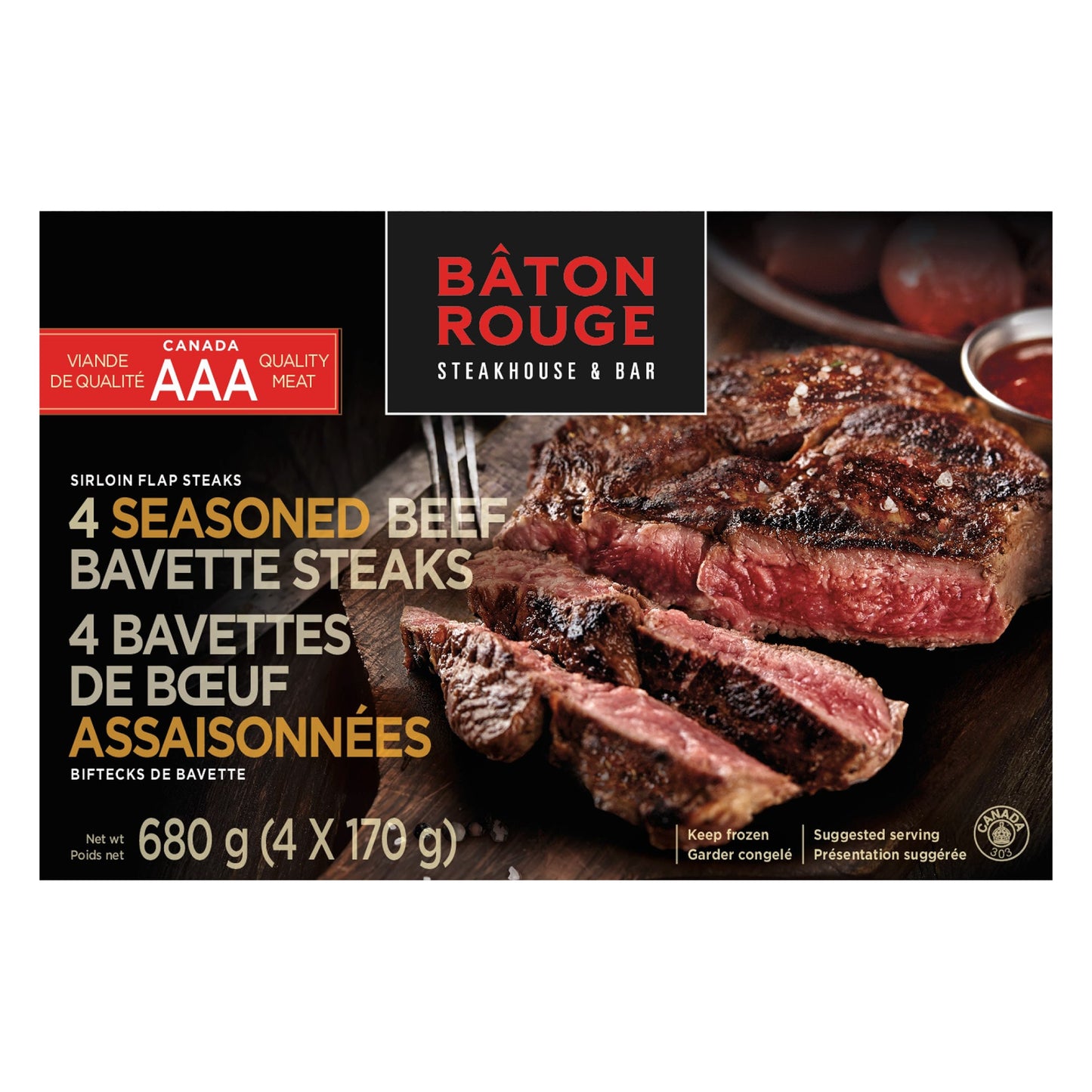 Bâton Rouge Seasoned Bavette Steaks, 680 g - image 1