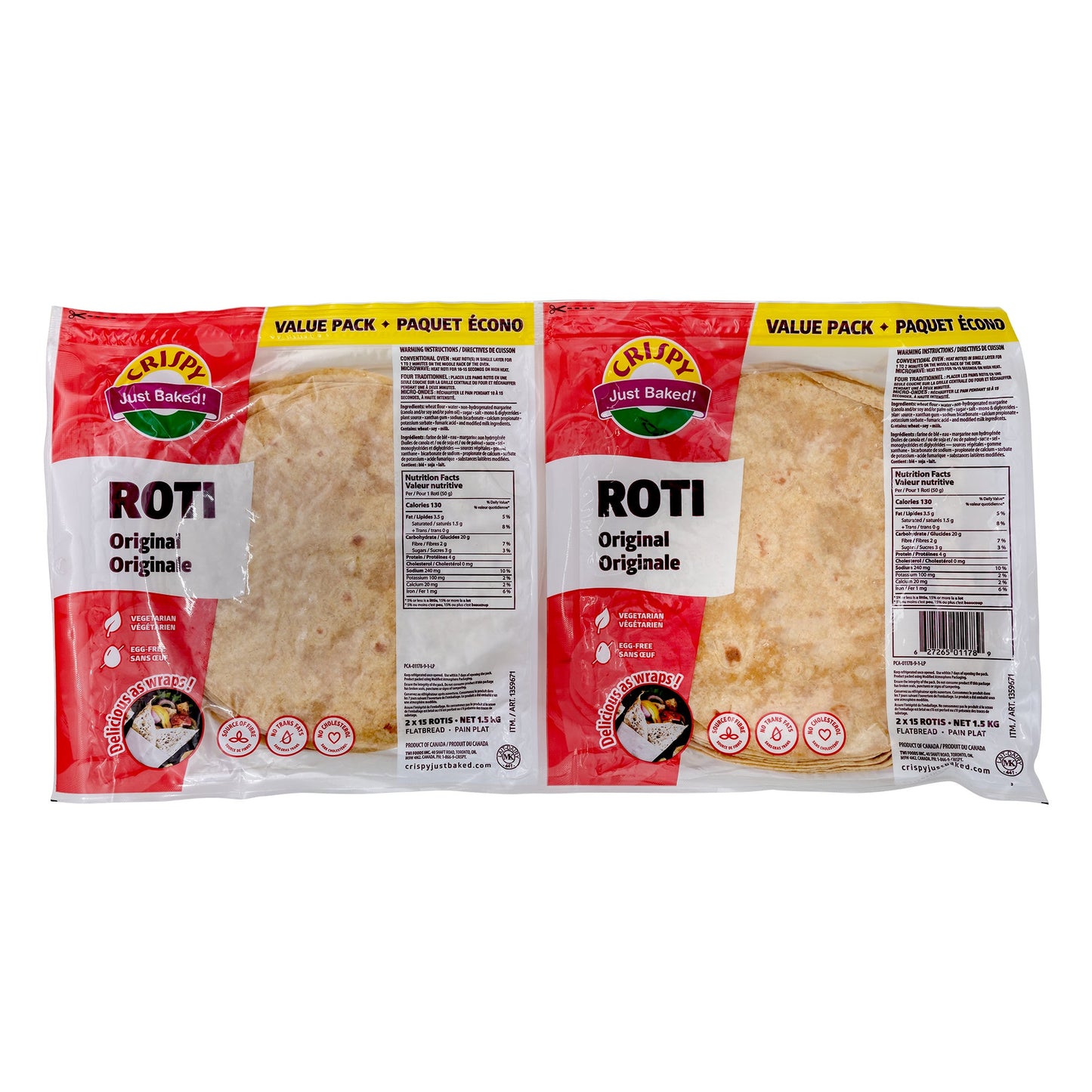 Crispy Just Baked! Original Roti, 2 × 750 g - image 1
