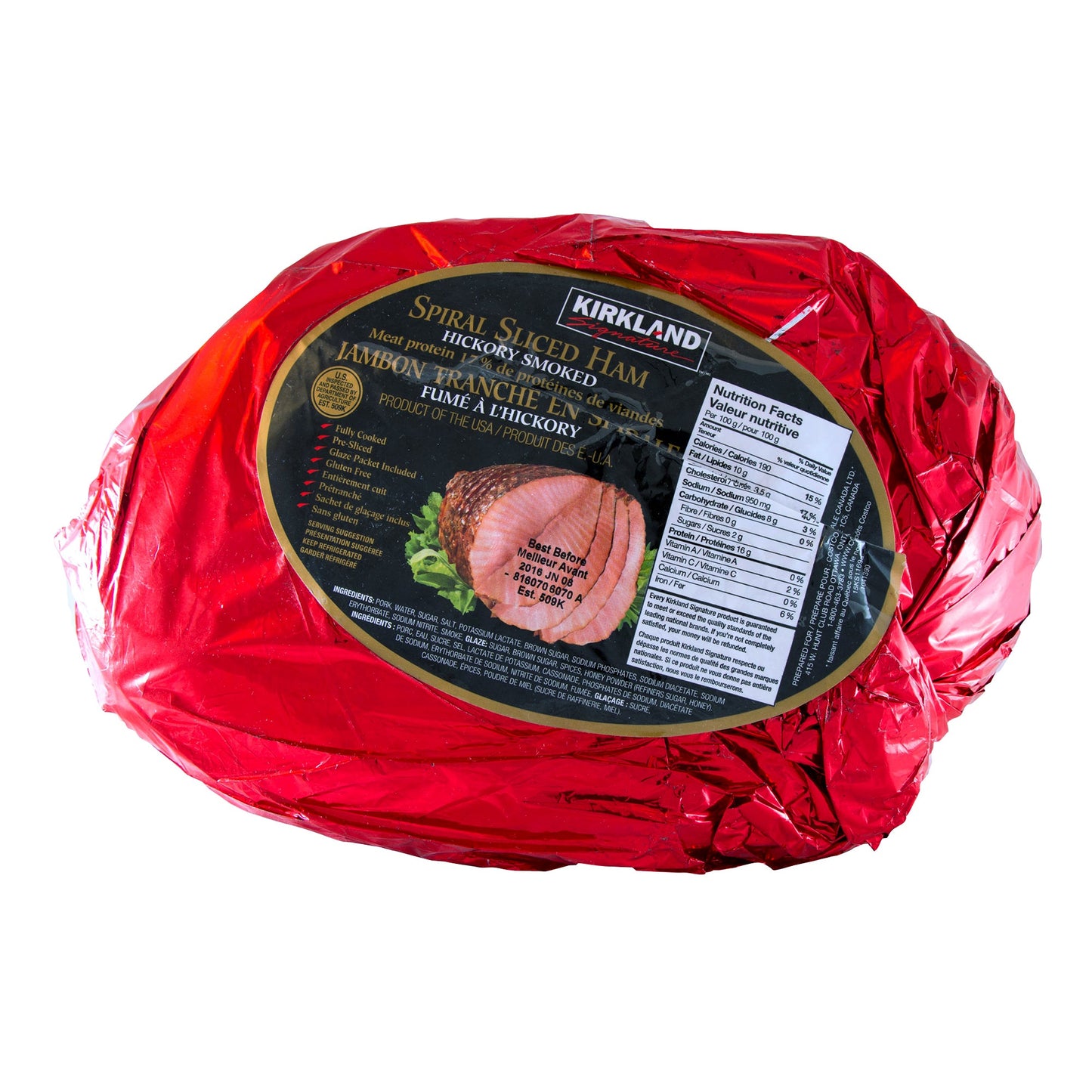 Kirkland Signature Spiral Sliced Ham, 4.5 kg avg wt* - image 1