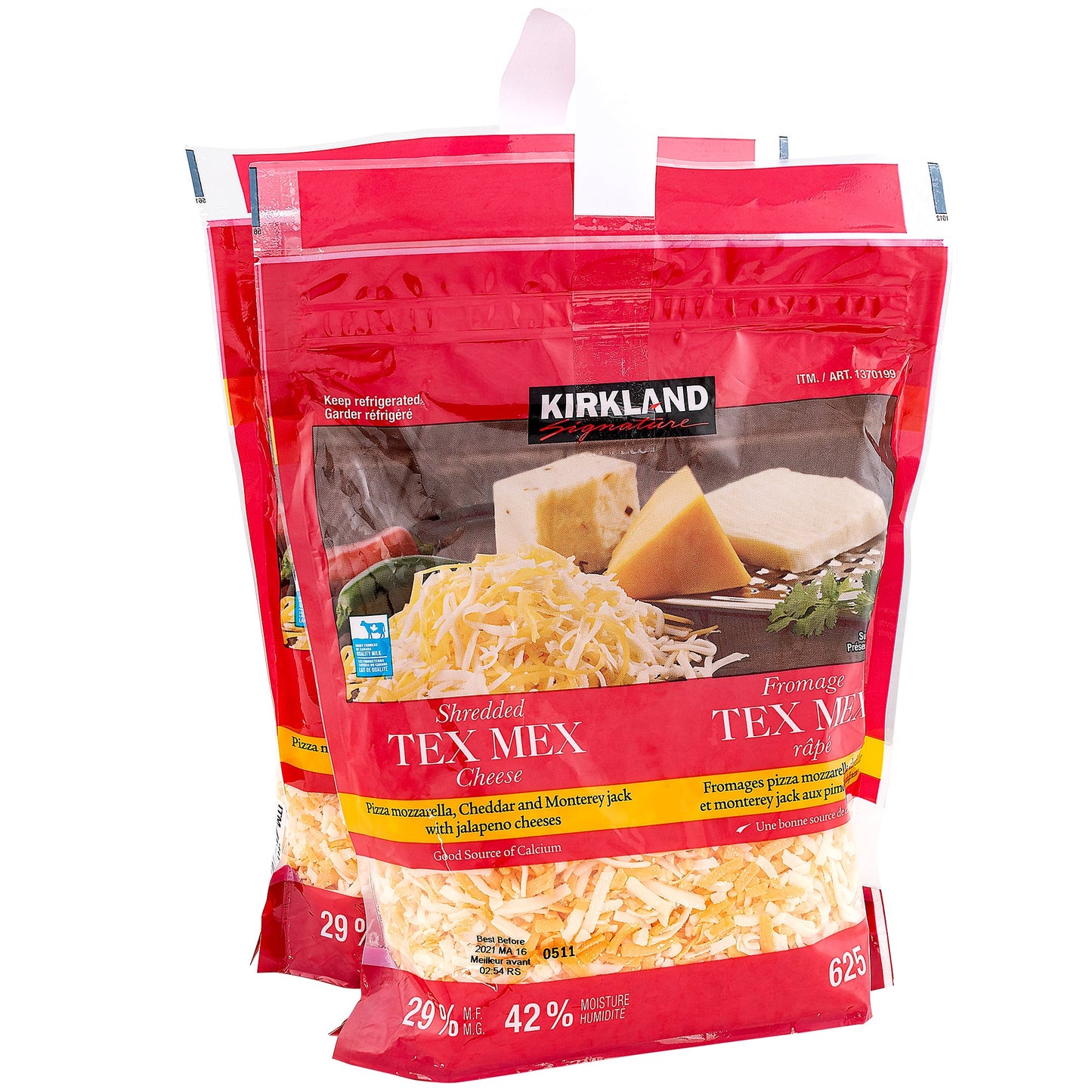 Kirkland Signature Tex Mex Shredded Cheese, 2 x 625 g - image 1