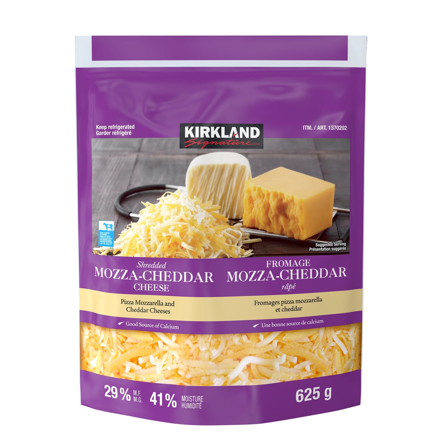 Kirkland Signature Shredded Mozzarella-Cheddar Cheese, 2 x 625 g - image 1