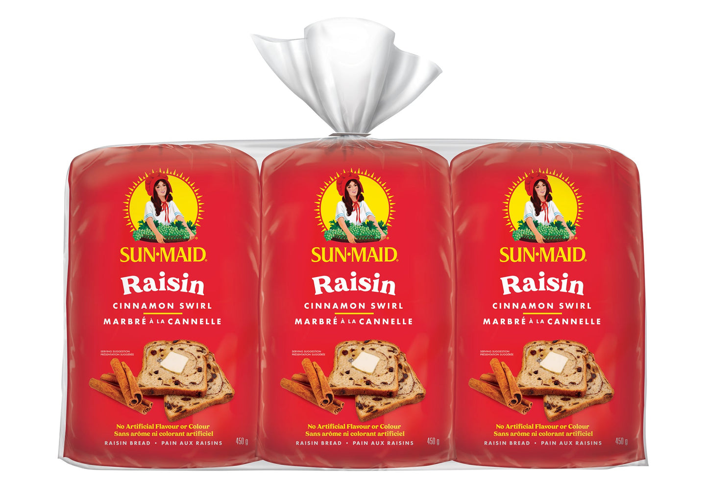 Sun-Maid Raisin Cinnamon Swirl Bread, 3 × 450 g - image 1