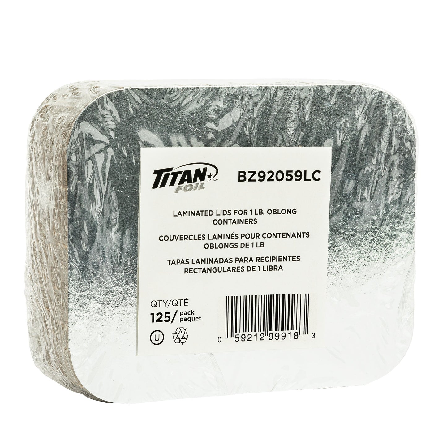 Titan Foil Lids for 1 lb Rectangular Aluminum Containers, Pack of 500 - image 3