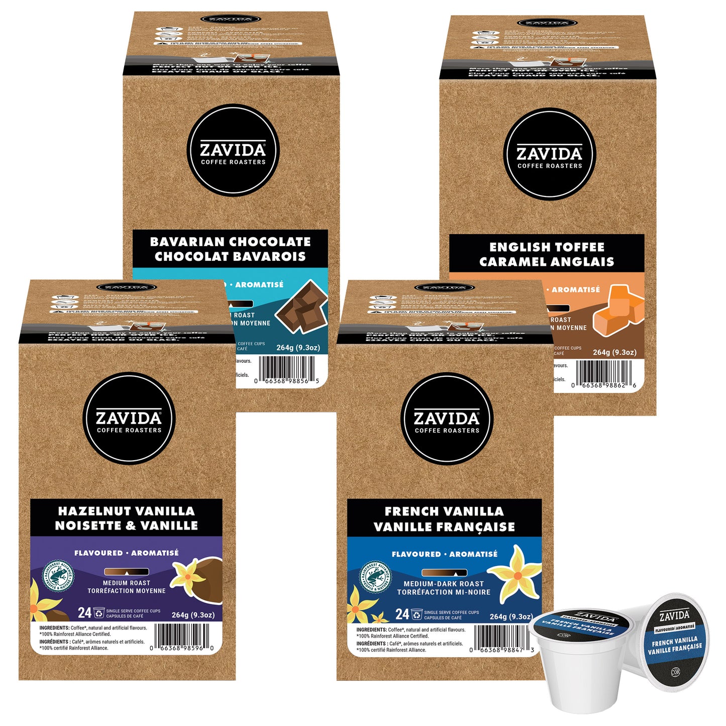 Zavida Flavours Variety Pack Coffee K-Cup Pods, 96- count - image 1