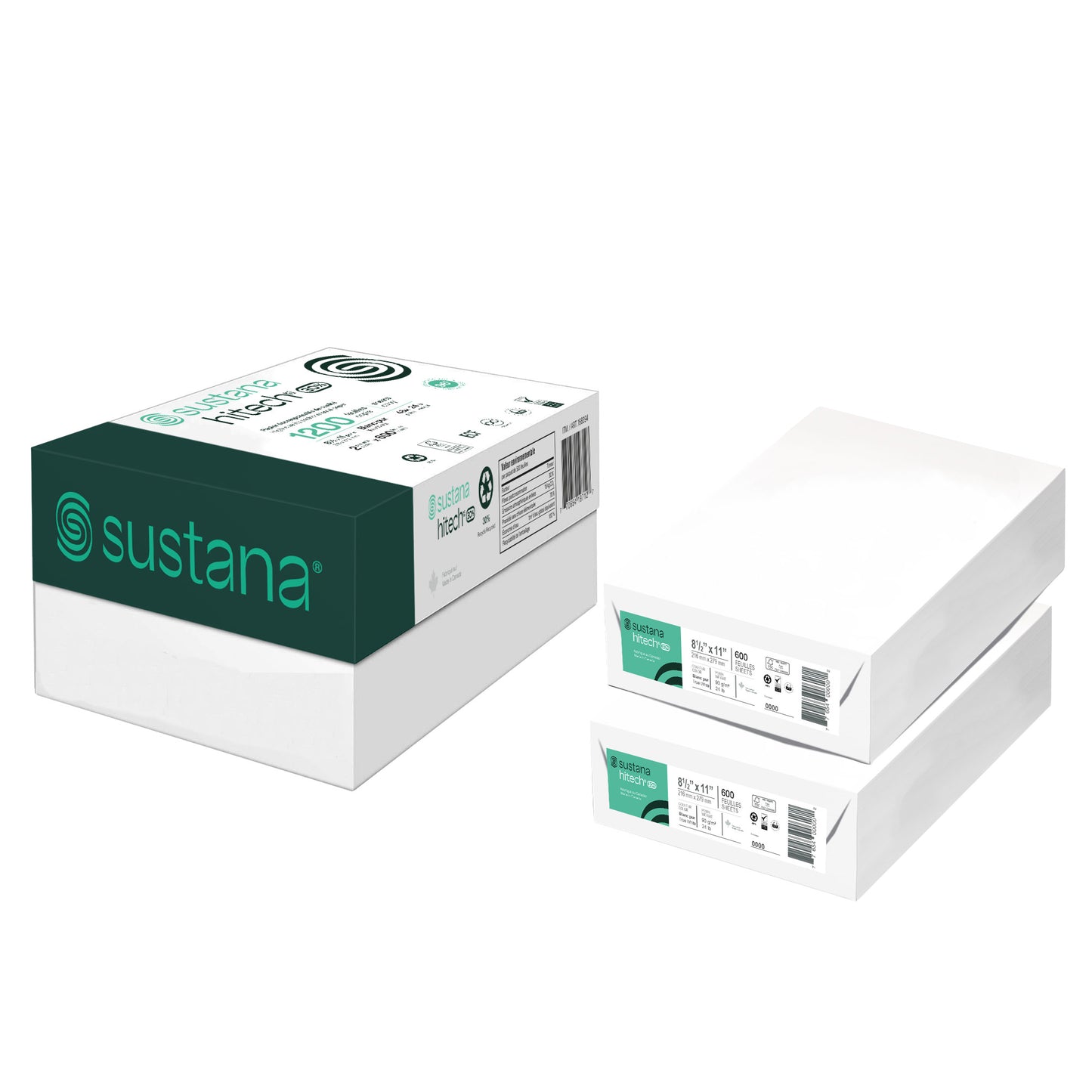 Sustana Hitech Printer Paper, Letter, 8.5 in × 11 in., 96 Bright, 24 lb. - image 1
