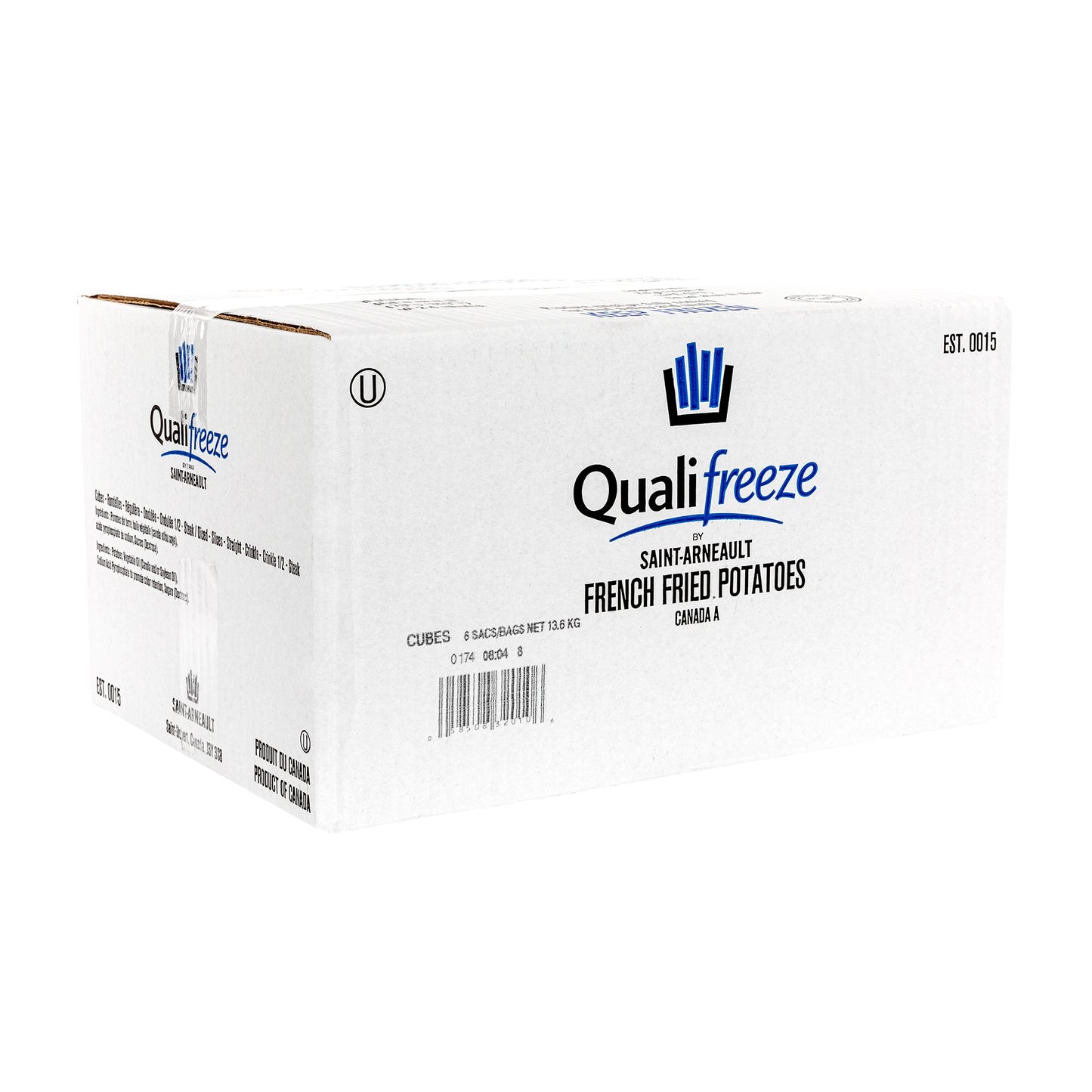Qualifreeze Frozen Cube Cut Fries, 6 × 2.27 kg - image 1