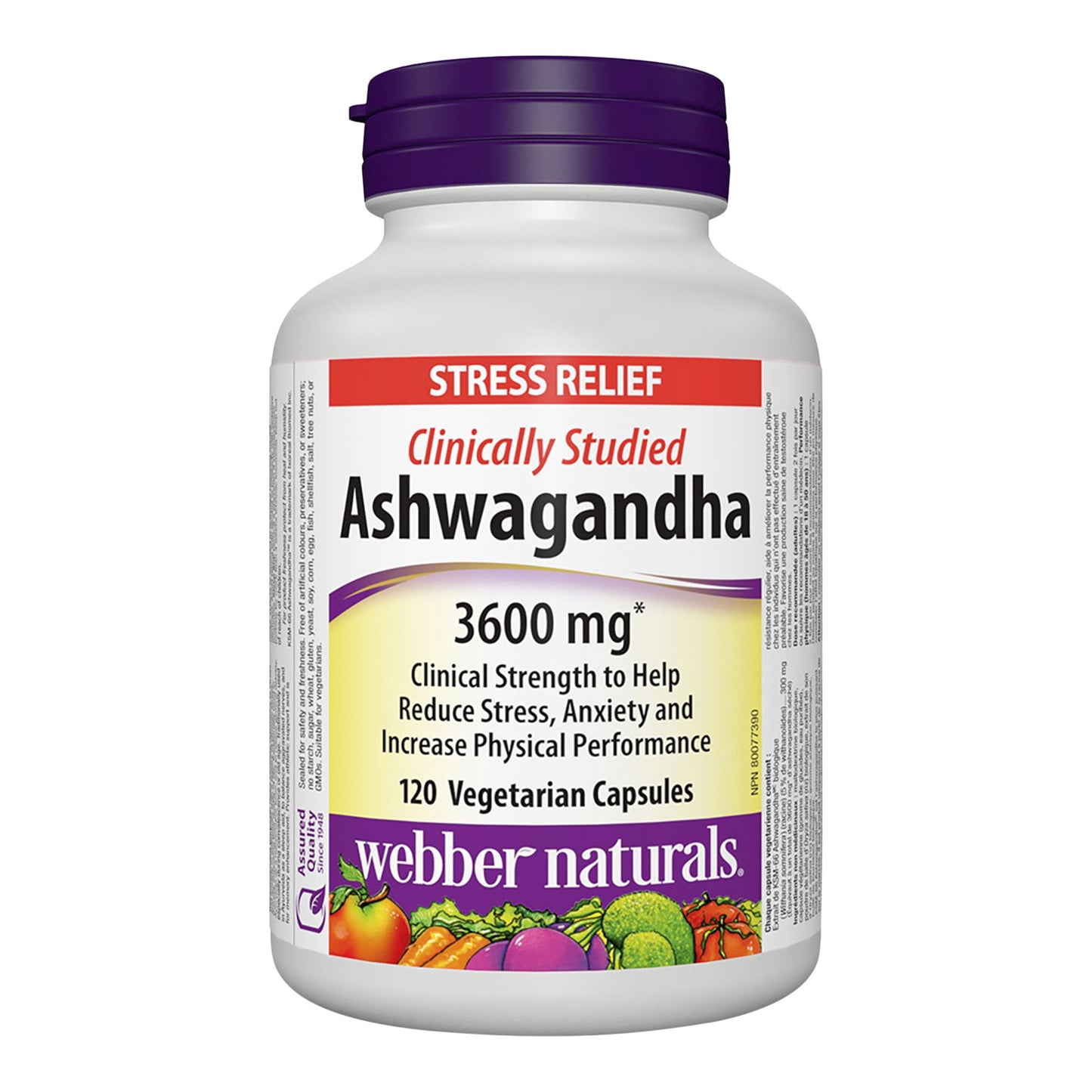 webber naturals Ashwagandha 3,600 mg, 120 Vegetarian Capsules - image 1