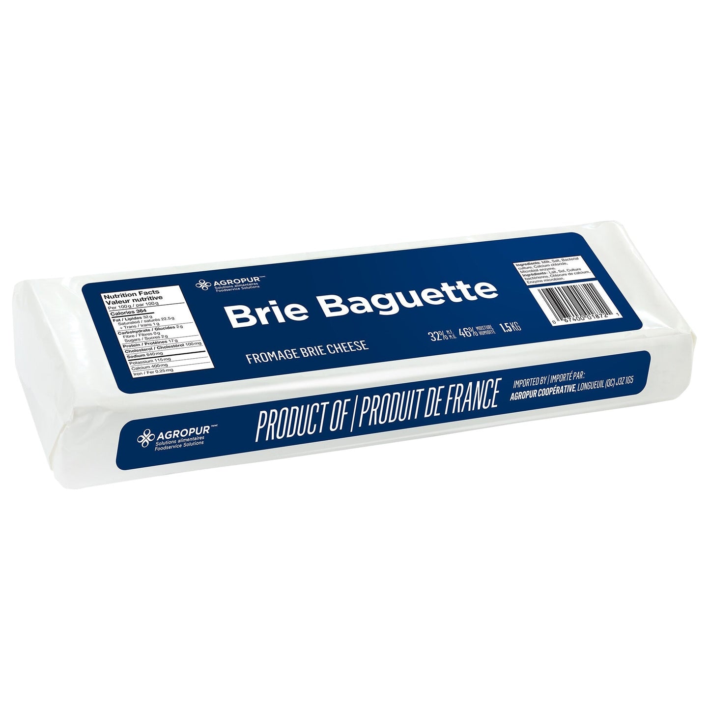 Agropur Brie Baguette, 1.5 kg - image 1