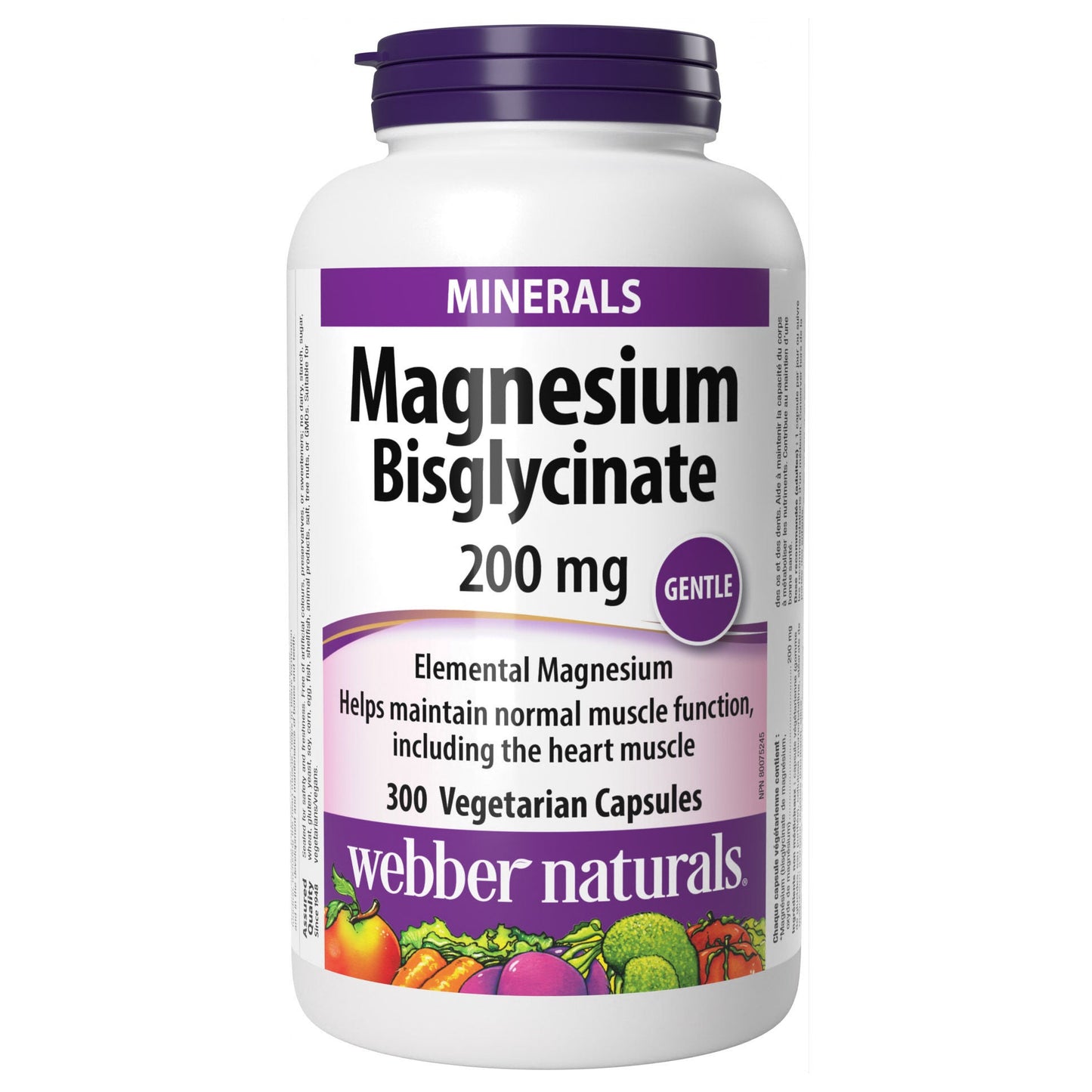 webber naturals Magnesium Bisglycinate 200 mg, 300 Capsules - image 1