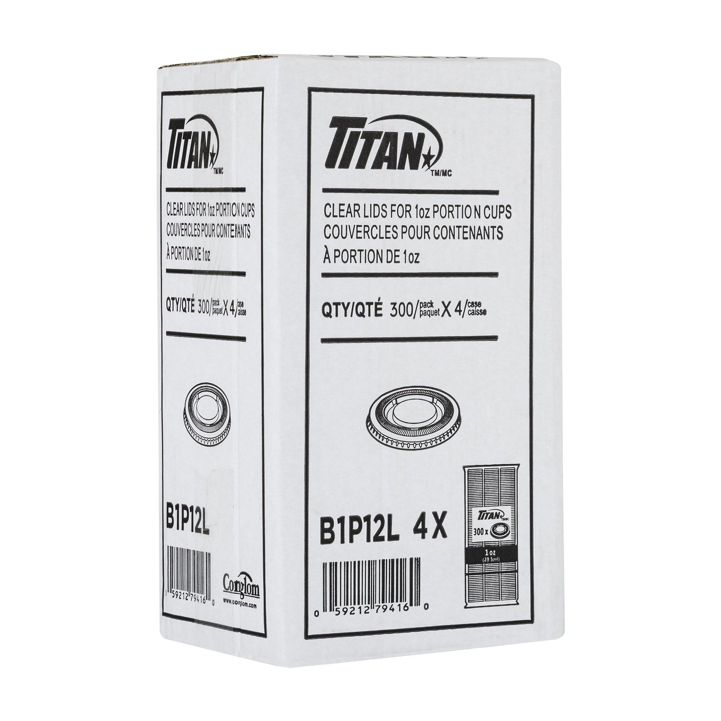 Titan Clear Plastic Lid for 1 oz Portion Cups, 4 Packs of 300 - image 2