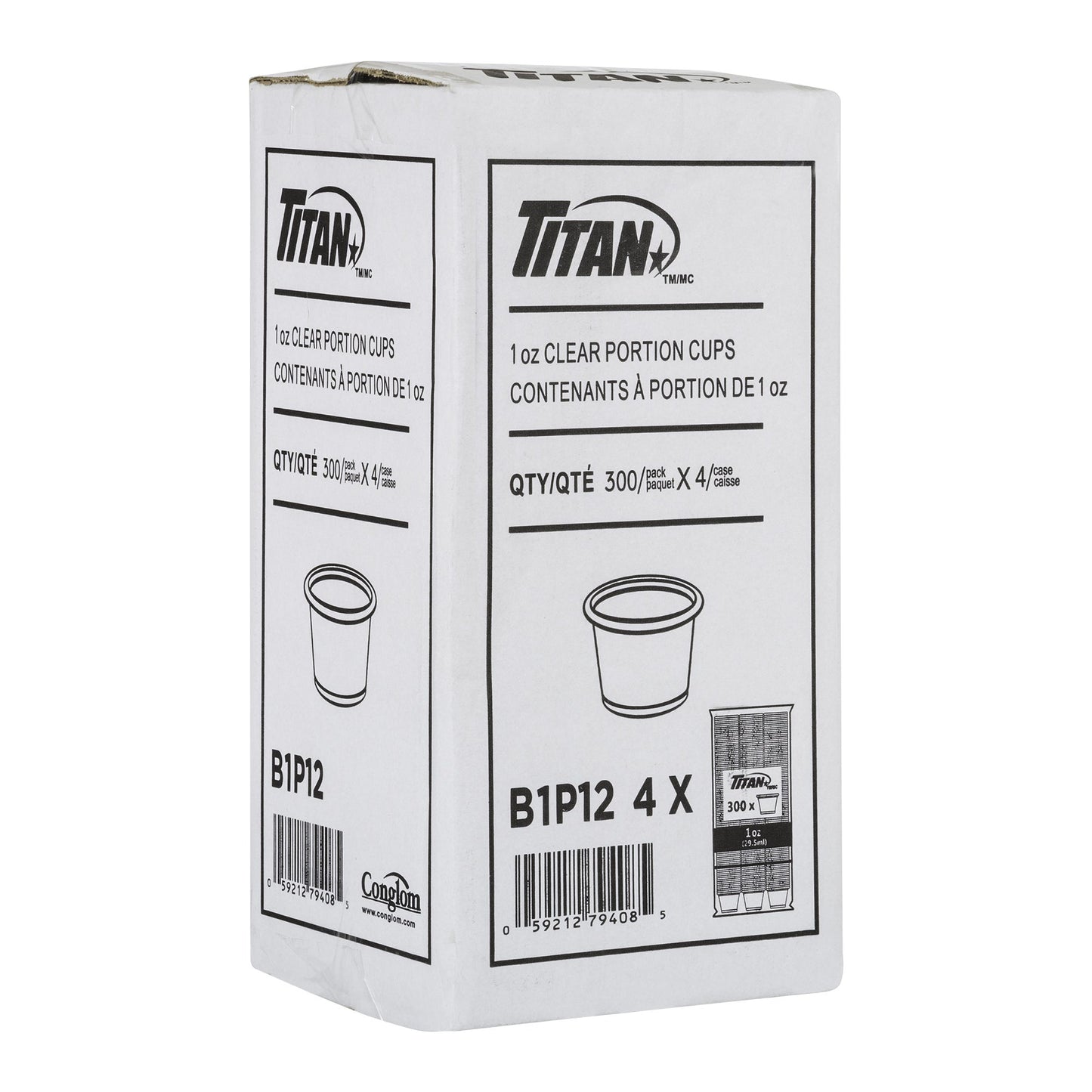 Titan 1 oz Clear Plastic Portion Cups, 4 Packs of 300 - image 2