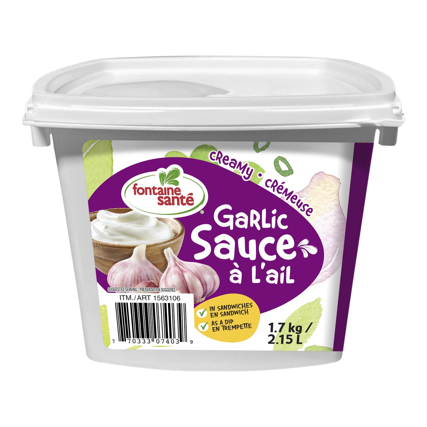 Fontaine Santé Garlic Sauce, 1.7 kg - image 1