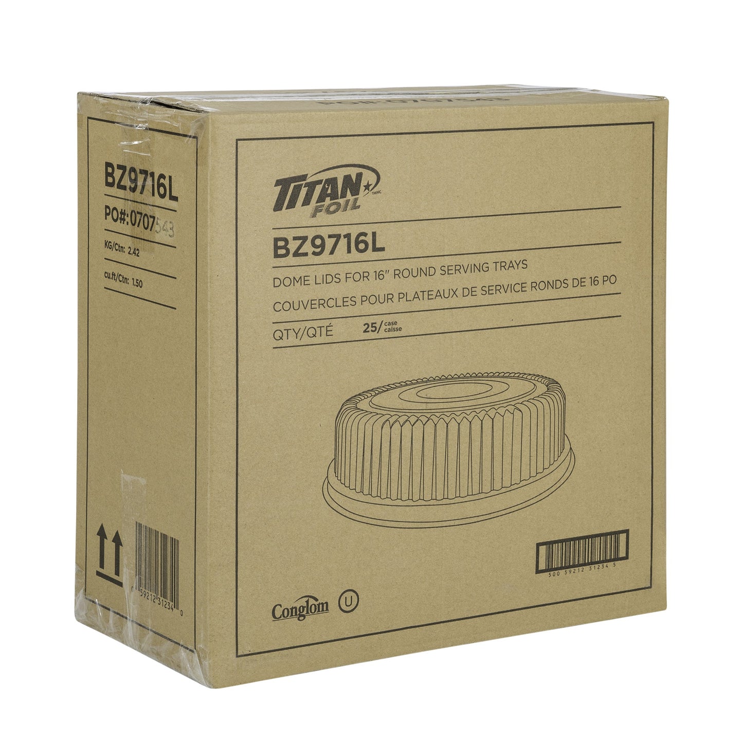 Titan 40.6 cm (16 in) Round Catering Tray Dome Lids, Pack of 25 - image 2