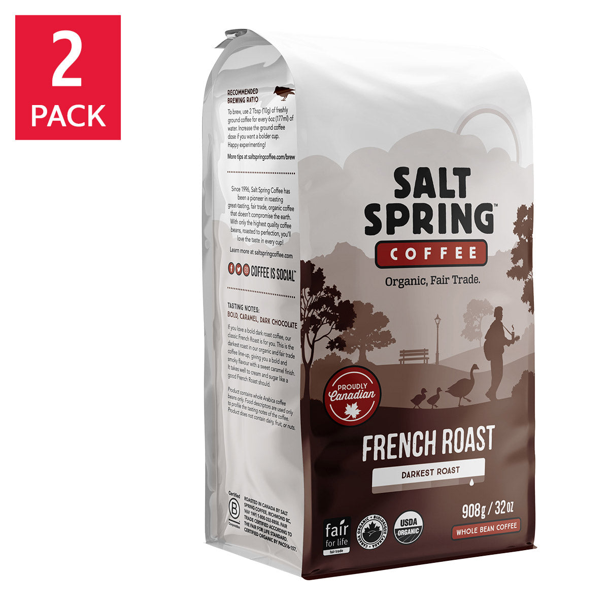 Salt Spring French Roast Coffee, 2 × 908 g - image 1