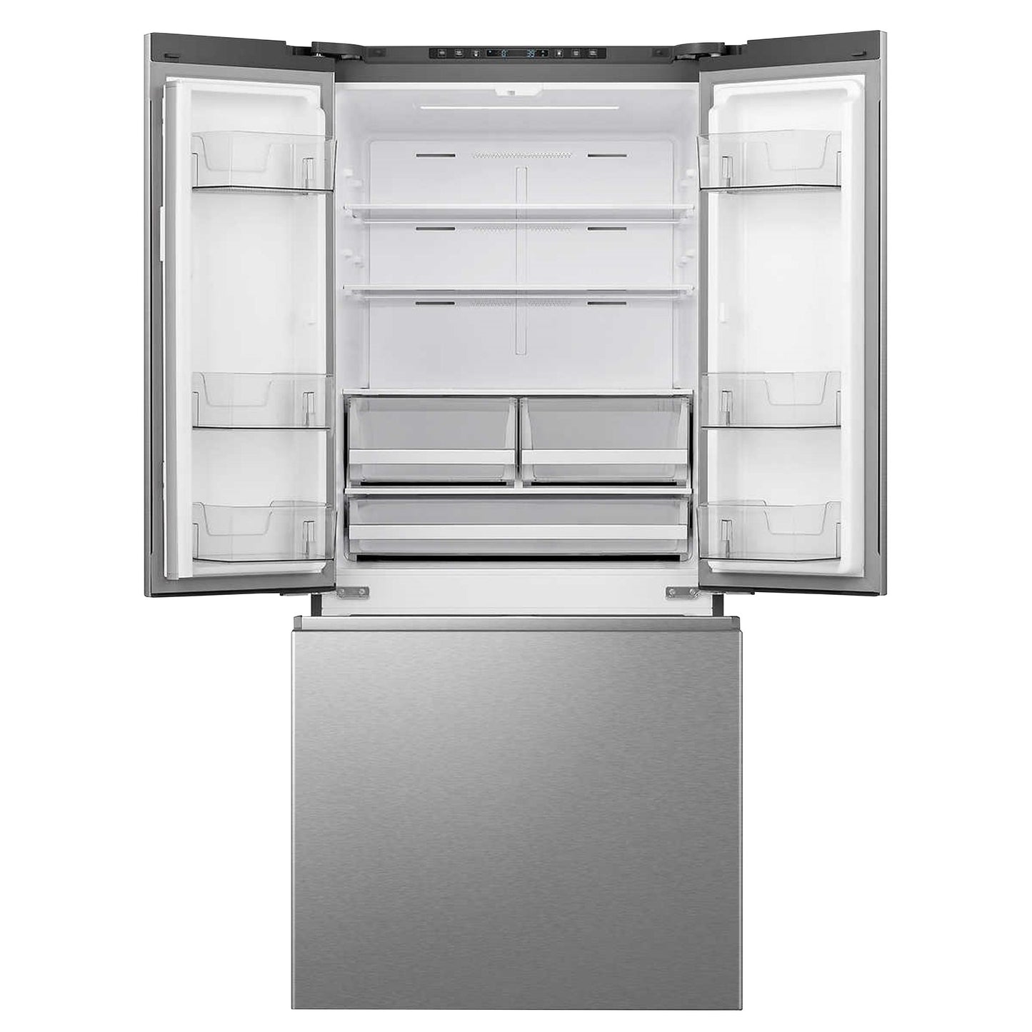 Hisense 30in 20.8 cu ft. Stainless Steel French Door Refrigerator with Full Width Adjustable Shelves - image 2