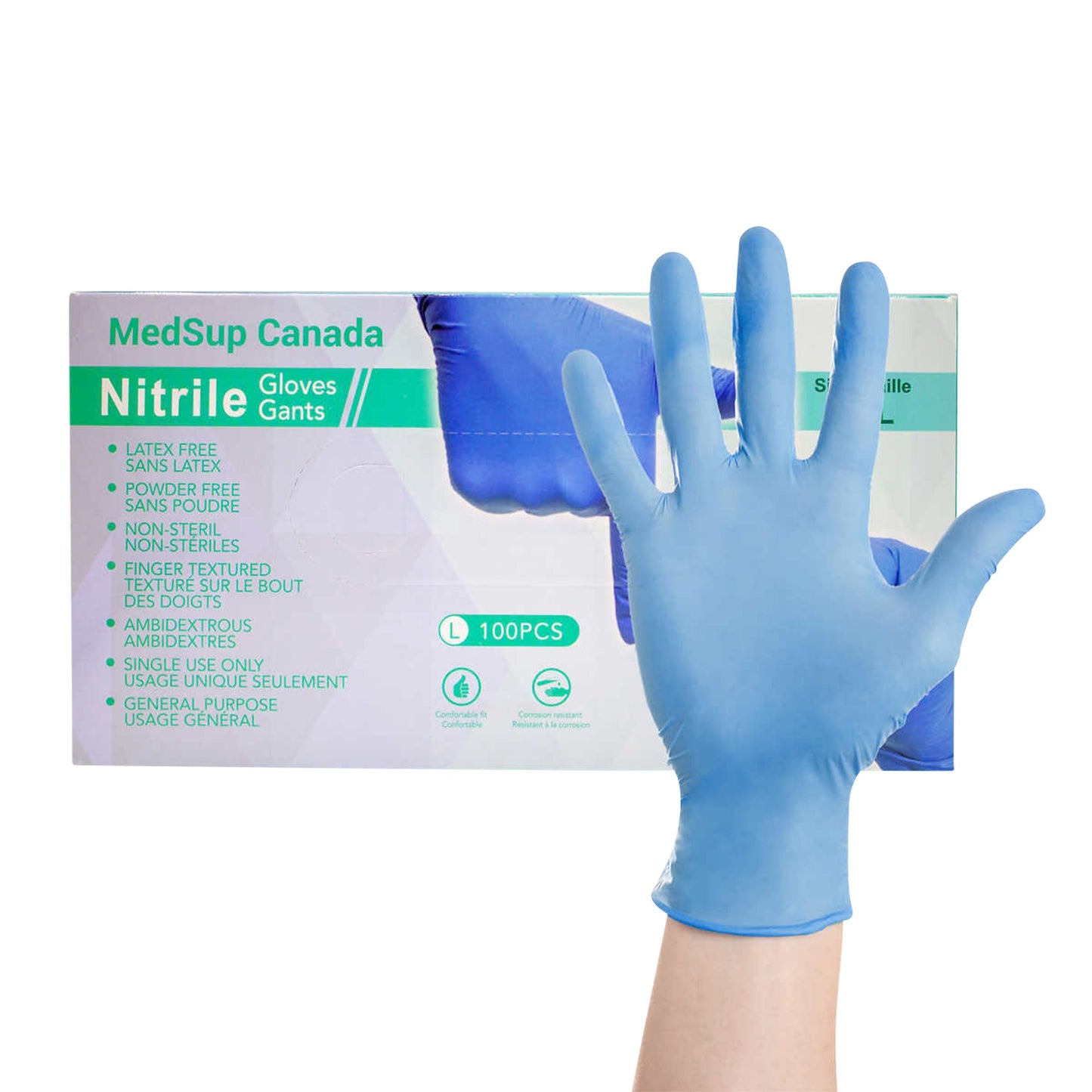 Medsup Nitrile Gloves, 2-pack, 100 count, Large - image 1