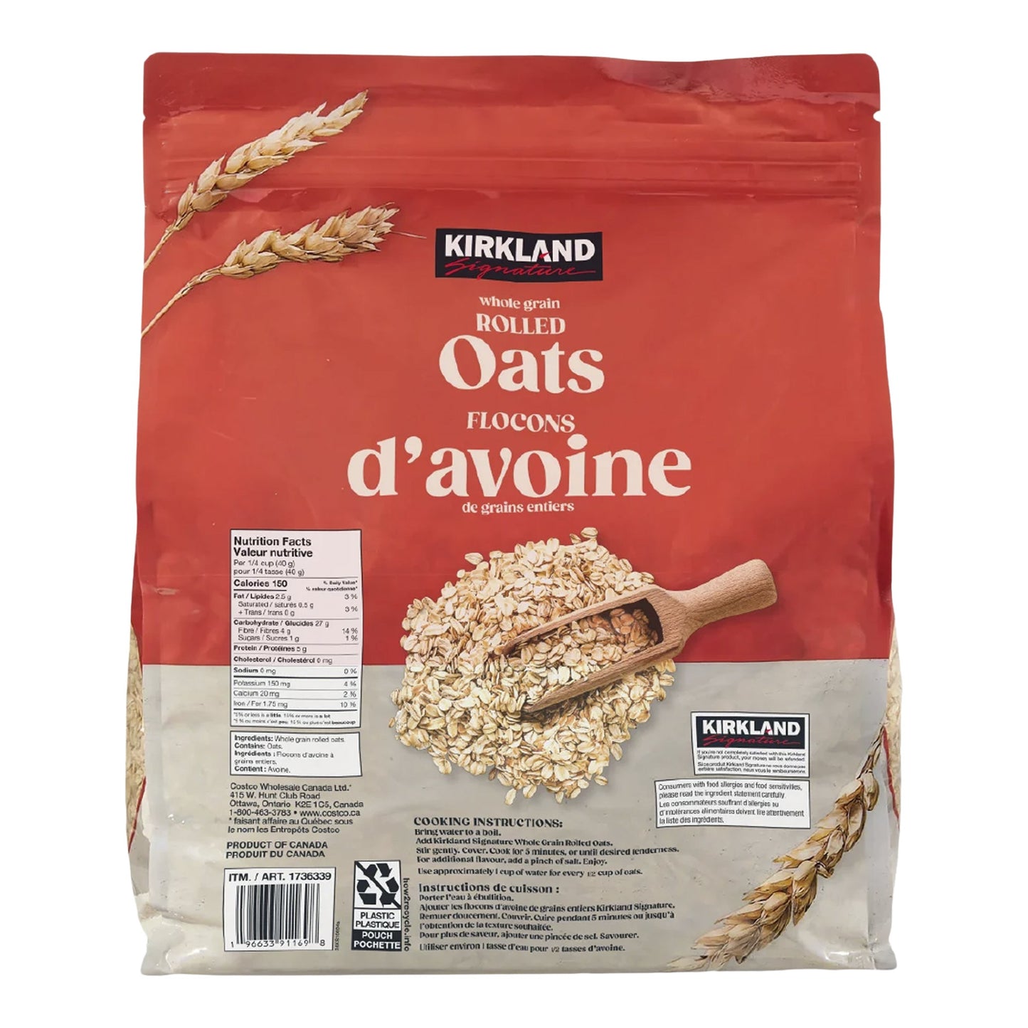 Kirkland Signature Whole Grain Rolled Oats, 4.54 kg - image 2
