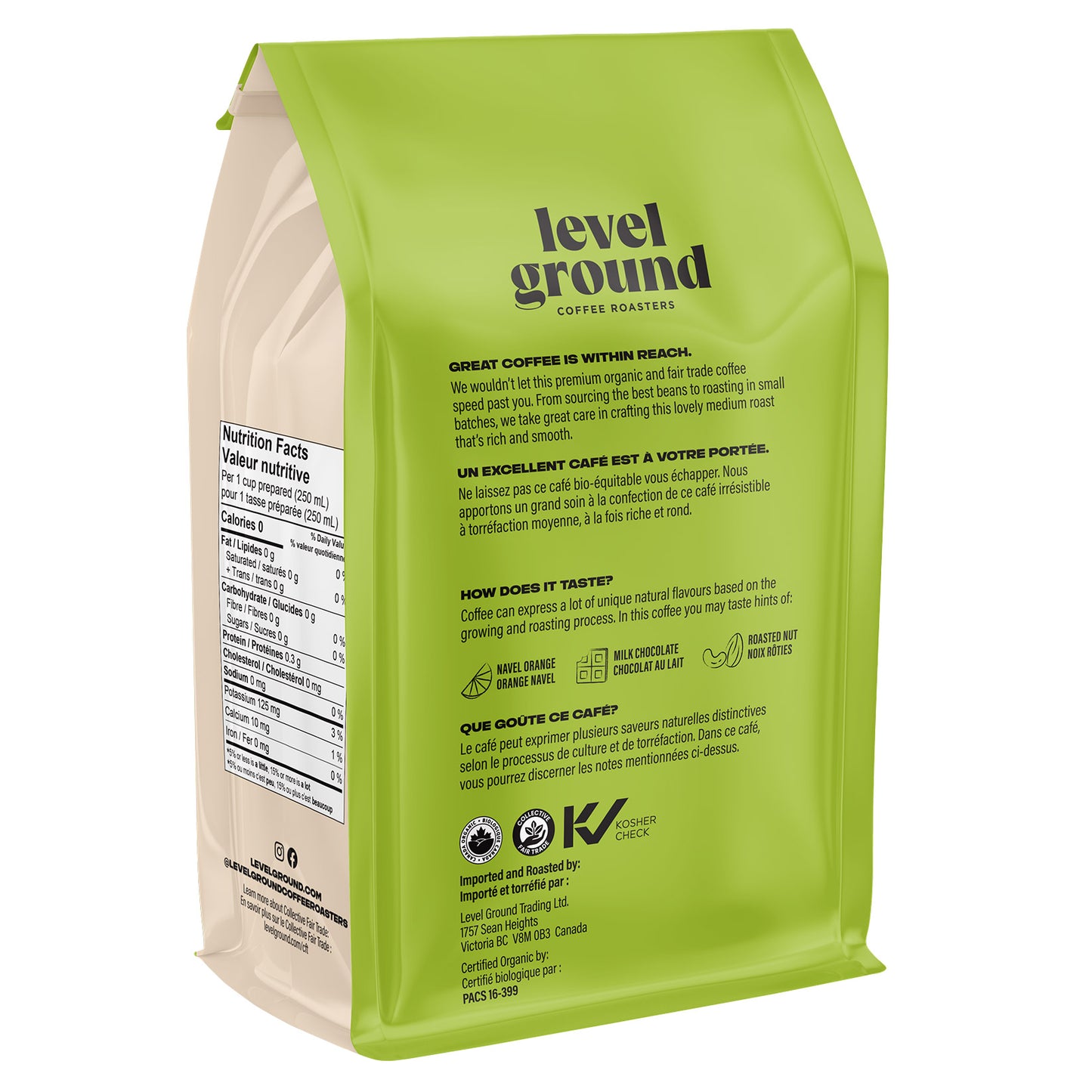 Level Ground Andes Mountains Medium Roast Organic Whole Bean Coffee, 2 × 907 g - image 2