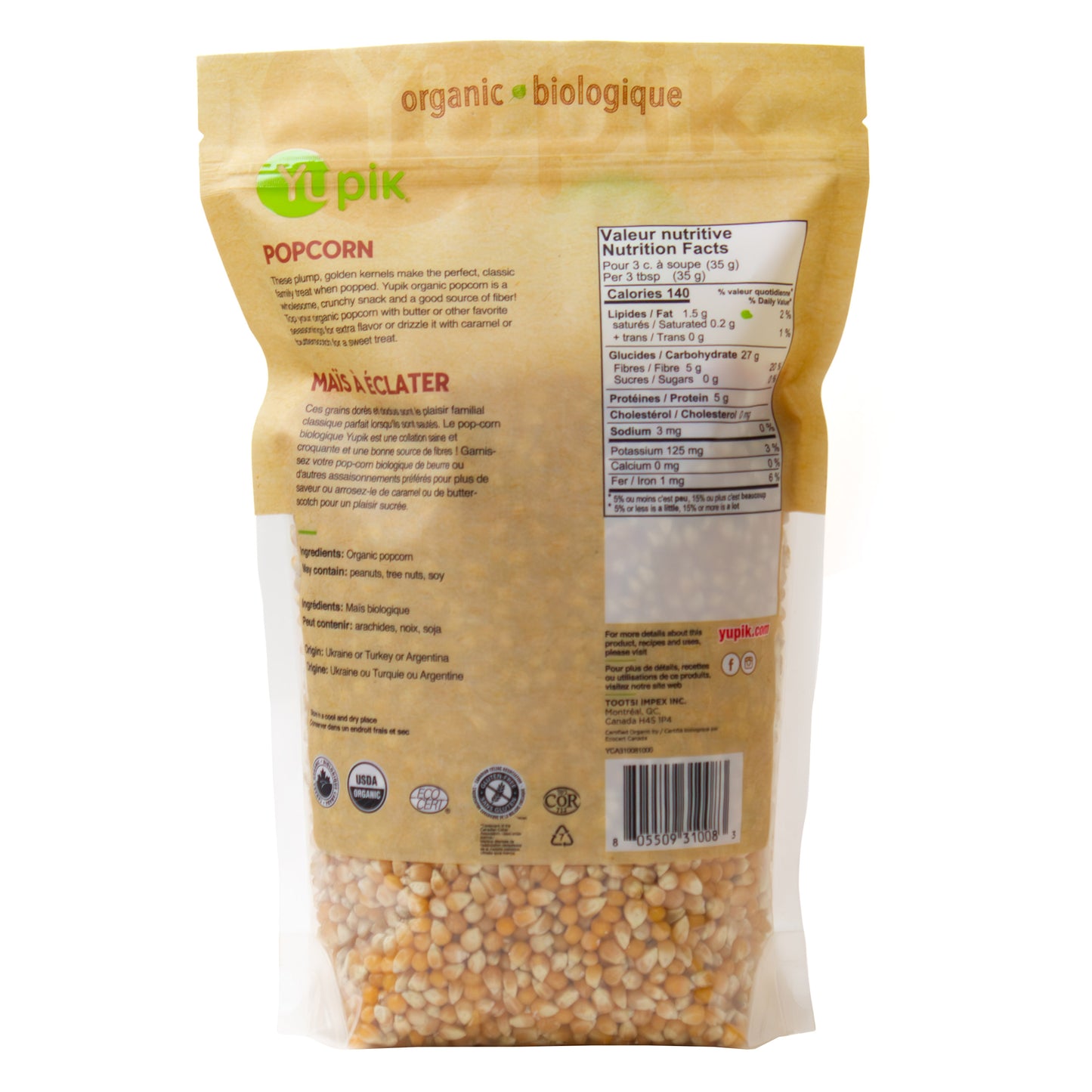 Yupik Organic Popcorn, 6 × 1 kg - image 2