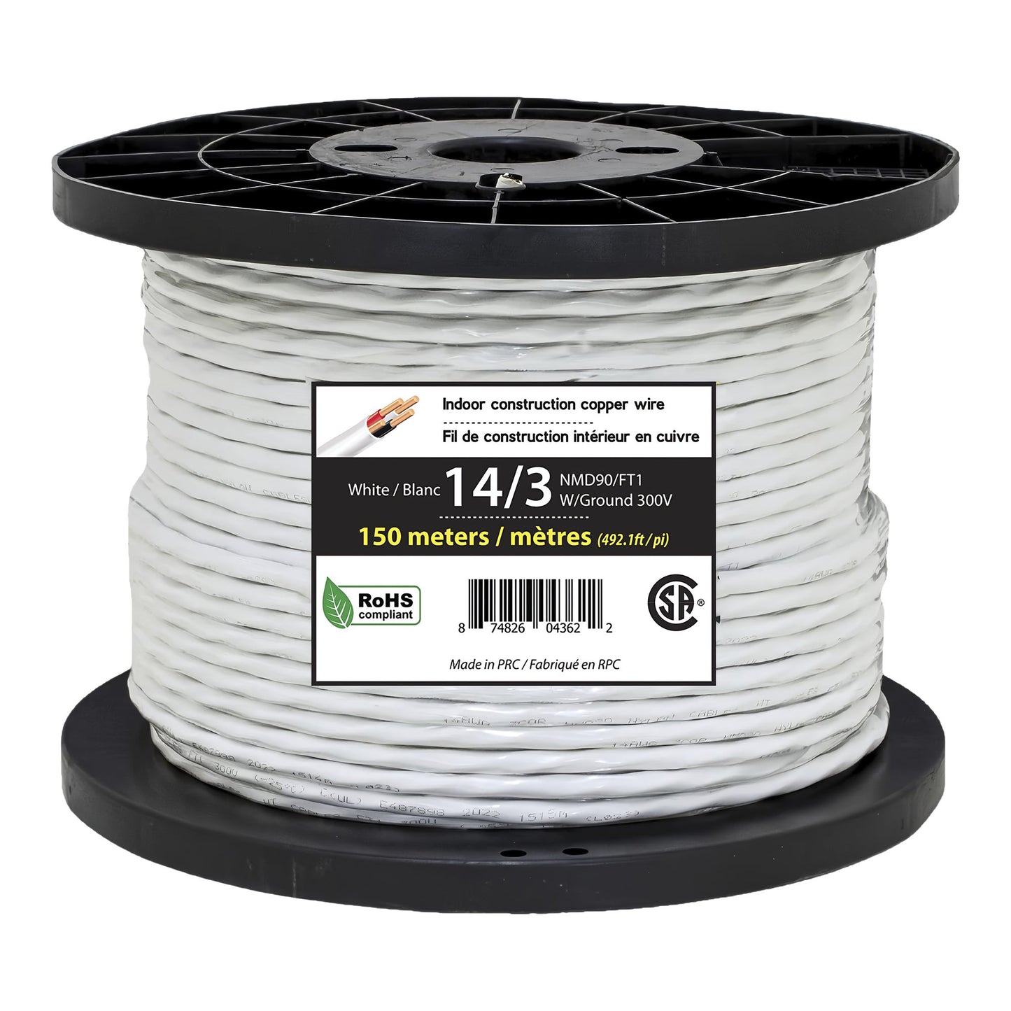 Interior electrical wire NMD90. 14/3-gauge, White, 150m - image 1