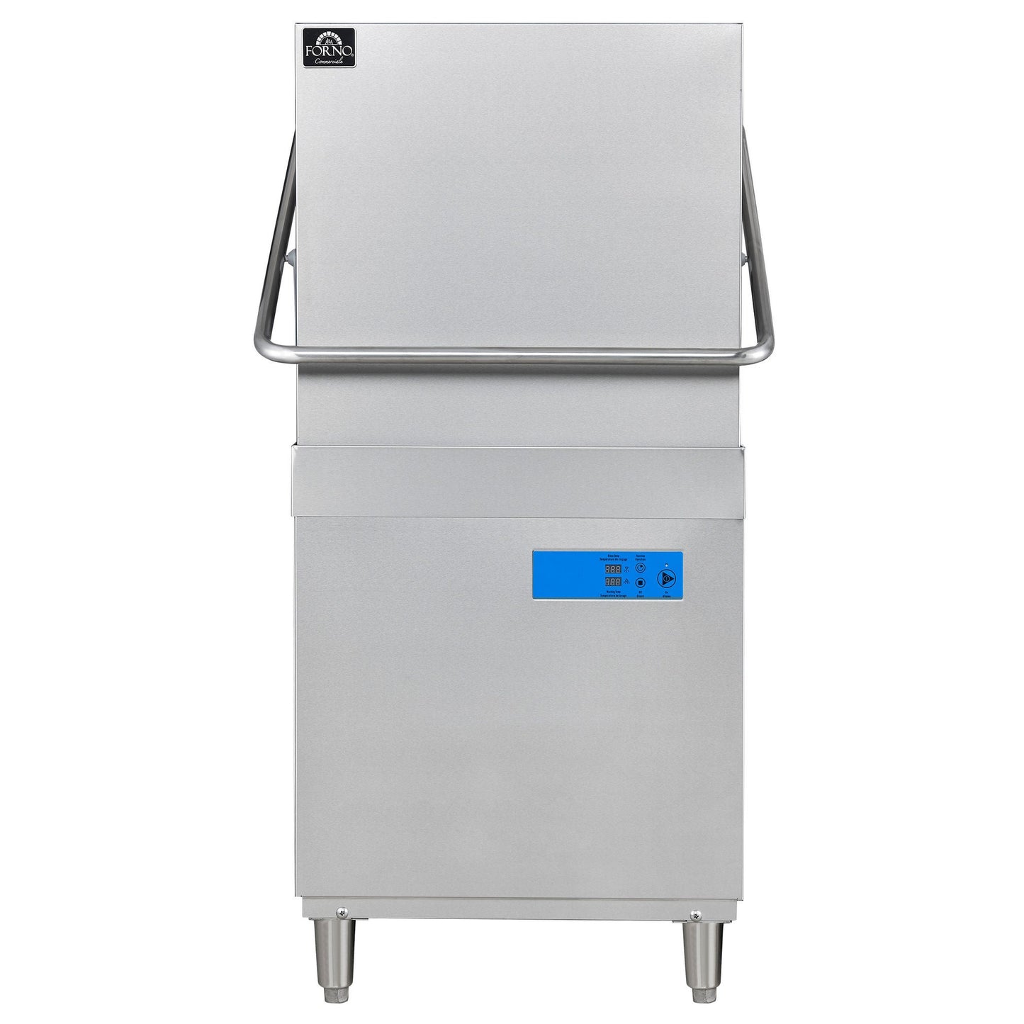 Forno 28.14 in. Stainless Steel Hood Type Commercial Dishwasher with Washing Capacity of 60 Racks Per Hour - image 1