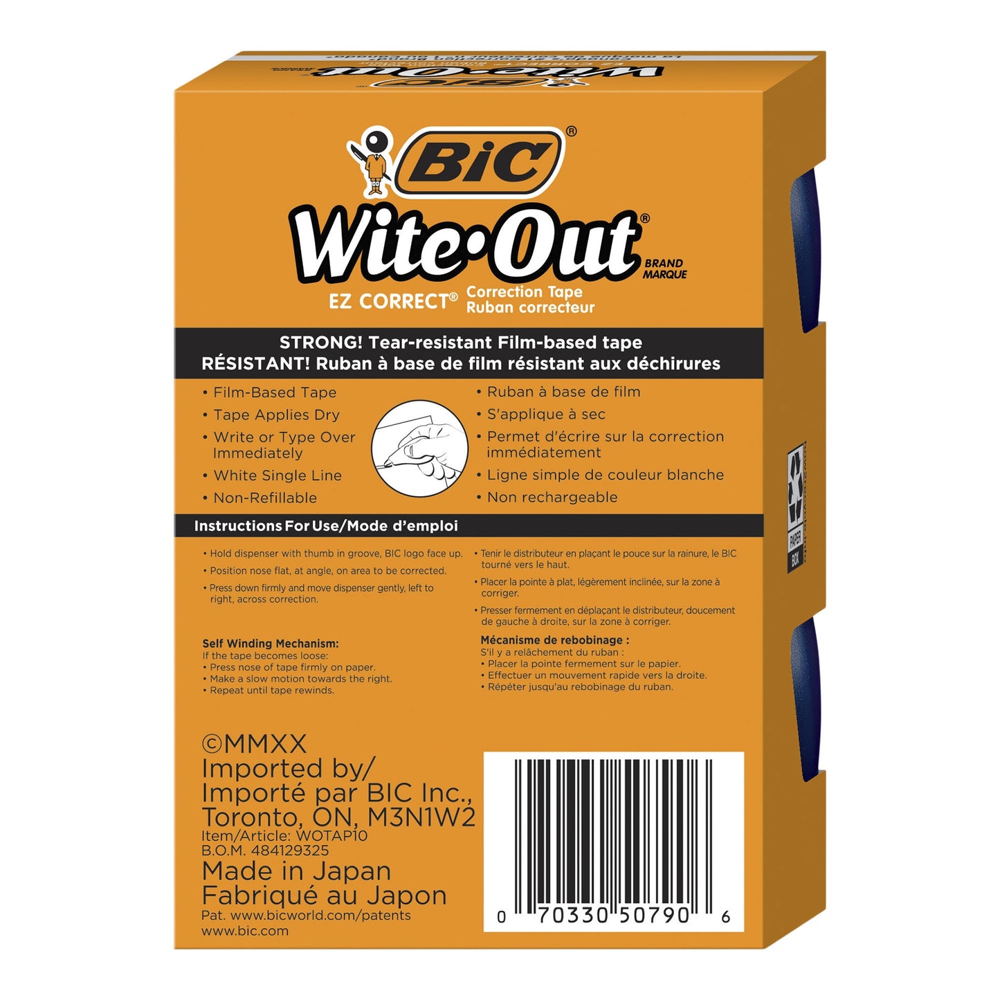 BIC Wite-Out EZ Correct Correction Tape, 10-Count Pack - image 2