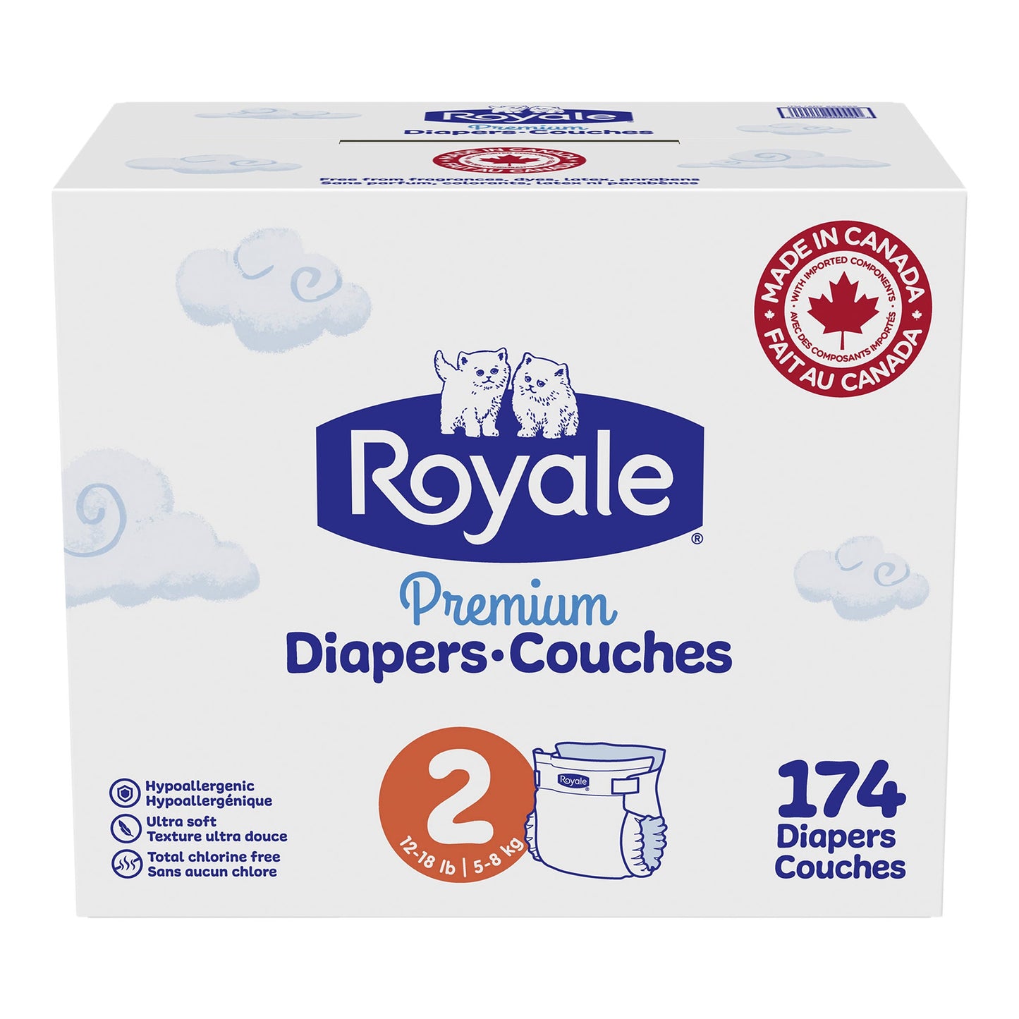 Royale Premium Baby Size 2 Diapers, Pack of 174 - image 1