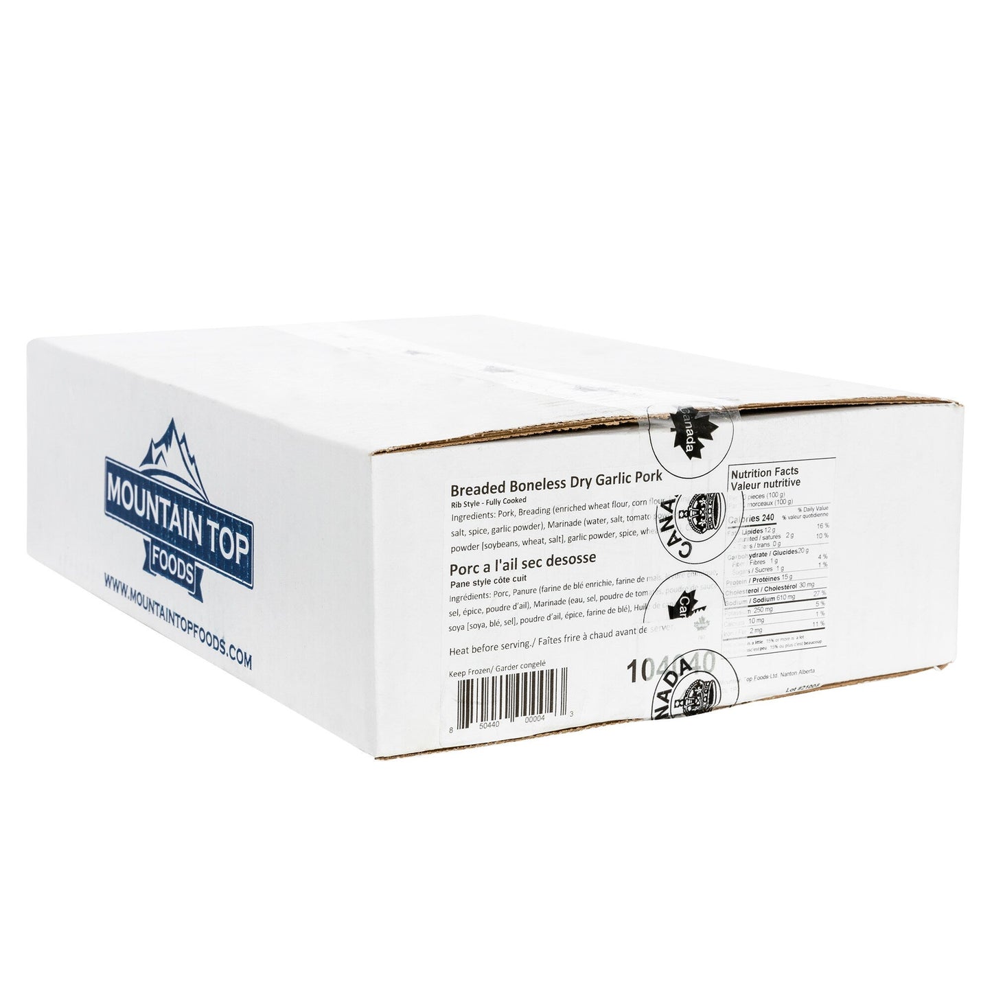 Mountain Top Foods Frozen Breaded Boneless Dry Garlic Pork, 4 kg - image 2