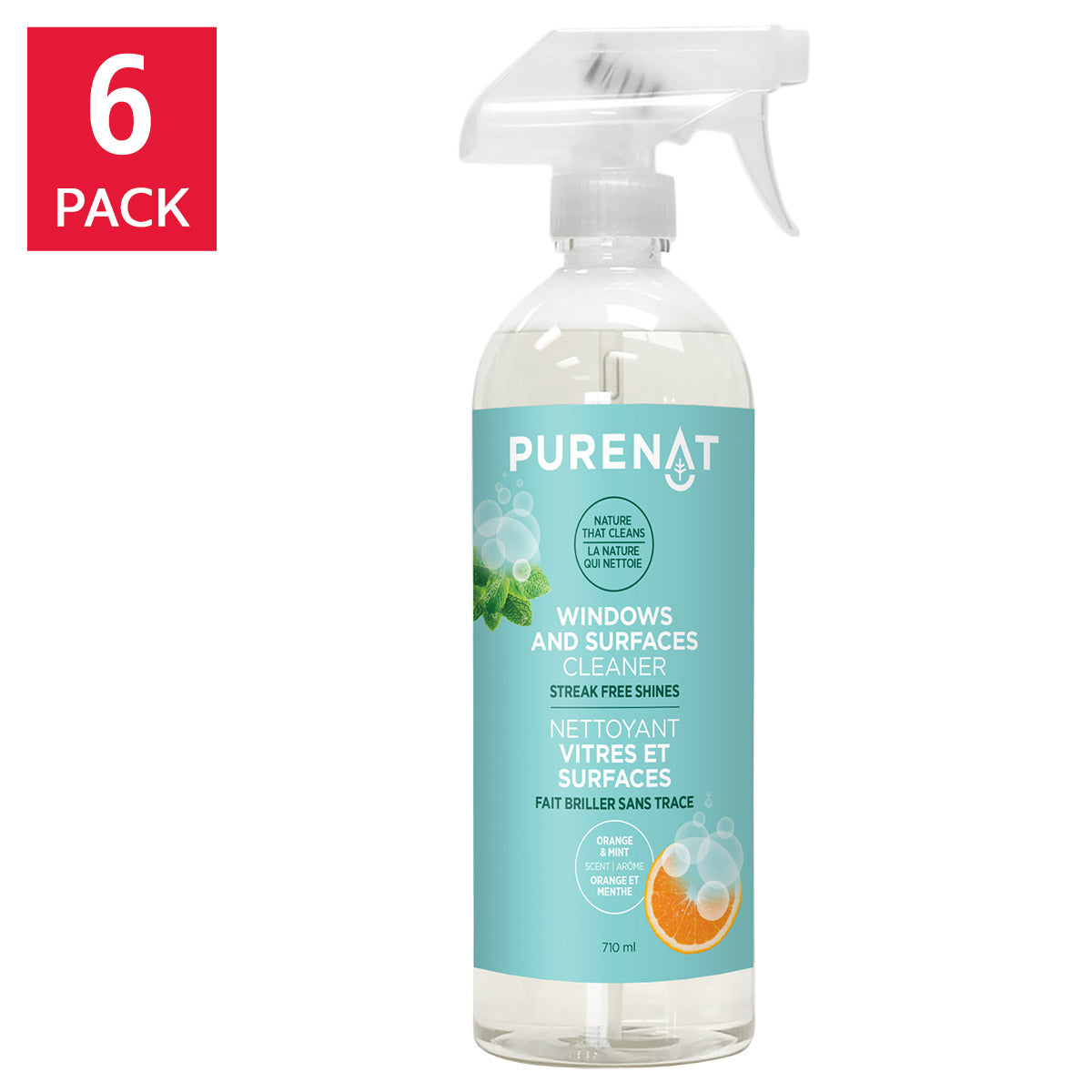 PureNat Windows and Surface Cleaner, 6-pack - image 1