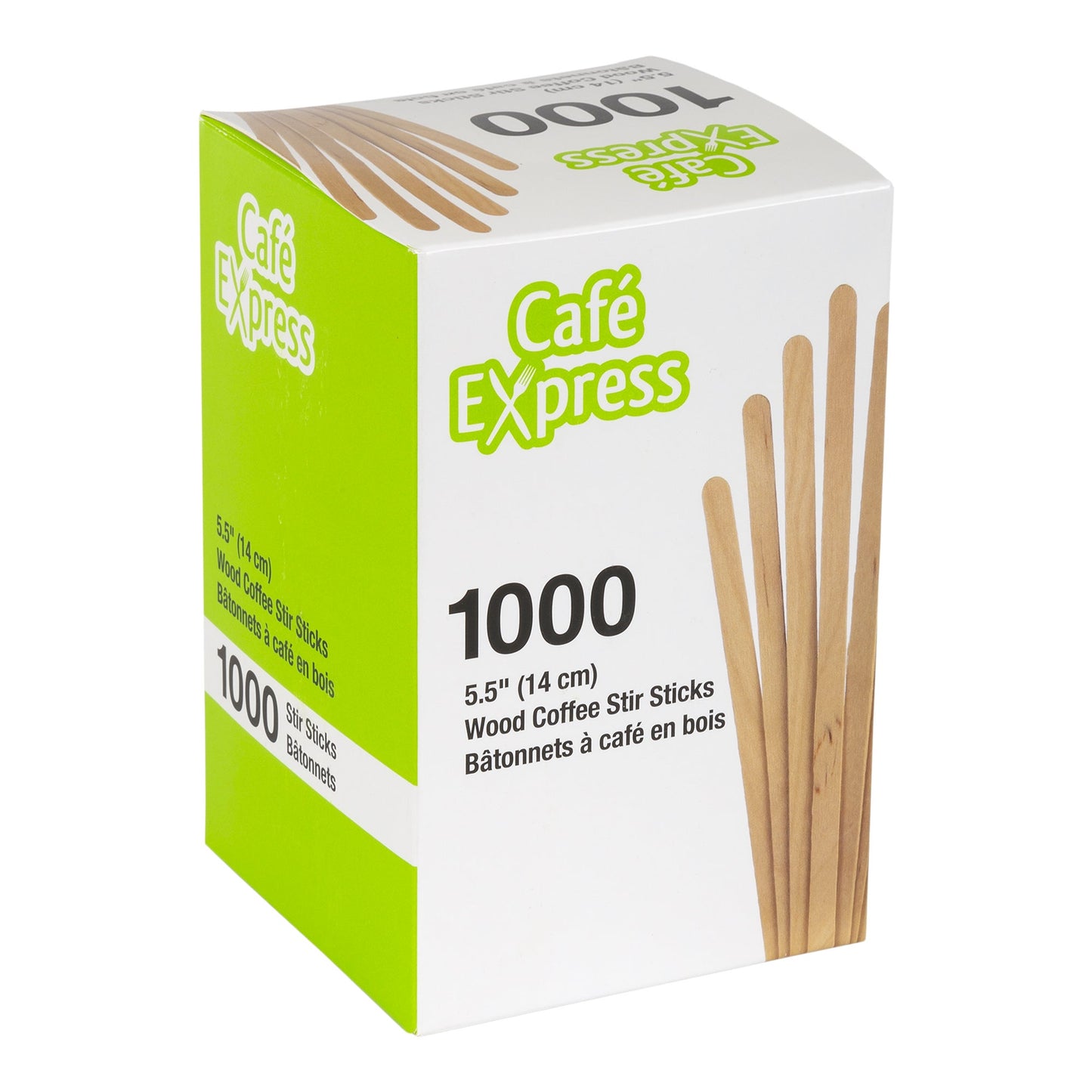Café Express 5.5" Wooden Coffee Stir Sticks, 10 Packs of 1000 - image 3