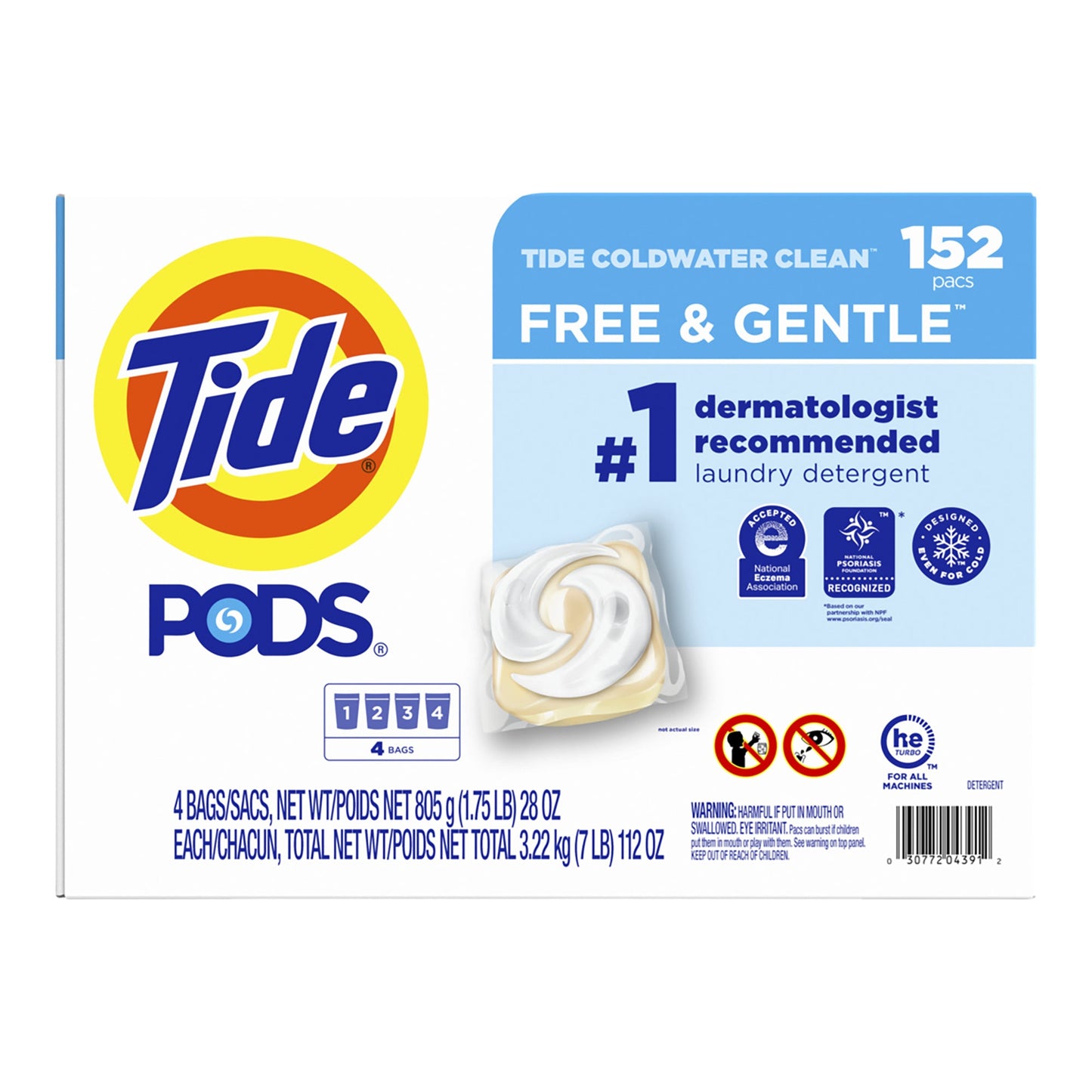 Tide PODS Free and Gentle Laundry Detergent, pack of 152 - image 1