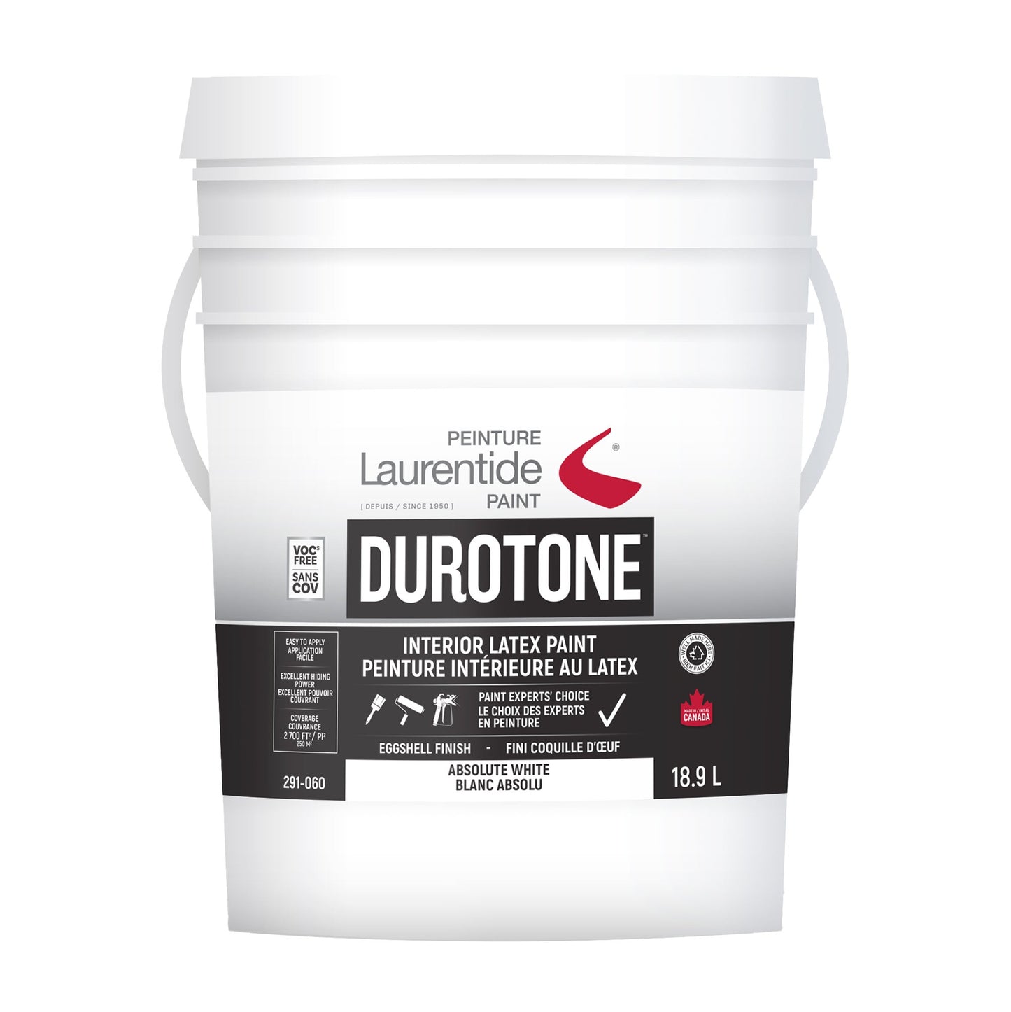 Laurentide Interior White Latex Paint and Primer, 18.9L - image 2